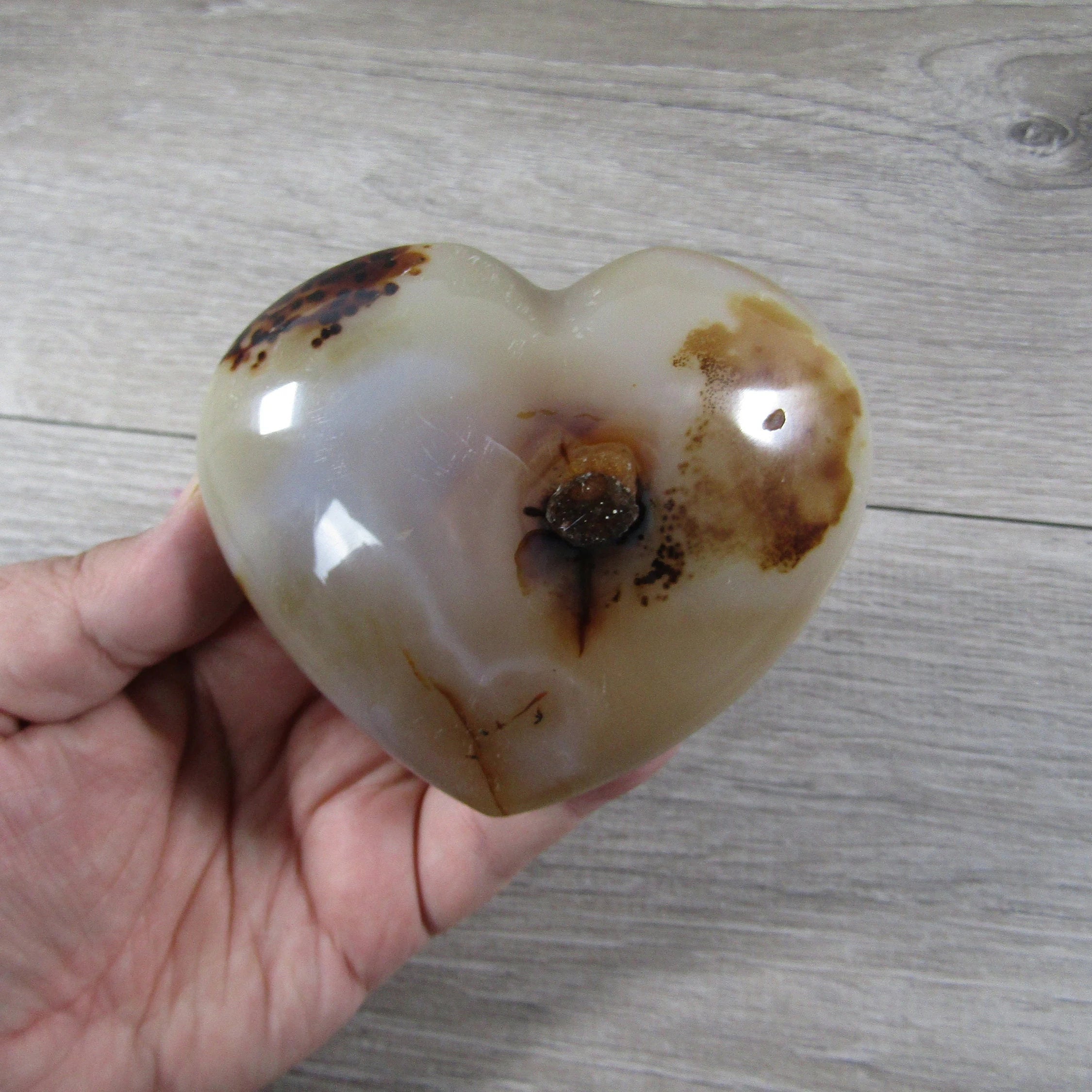 Large Dendritic Agate Opal Heart for Display – Wholesale