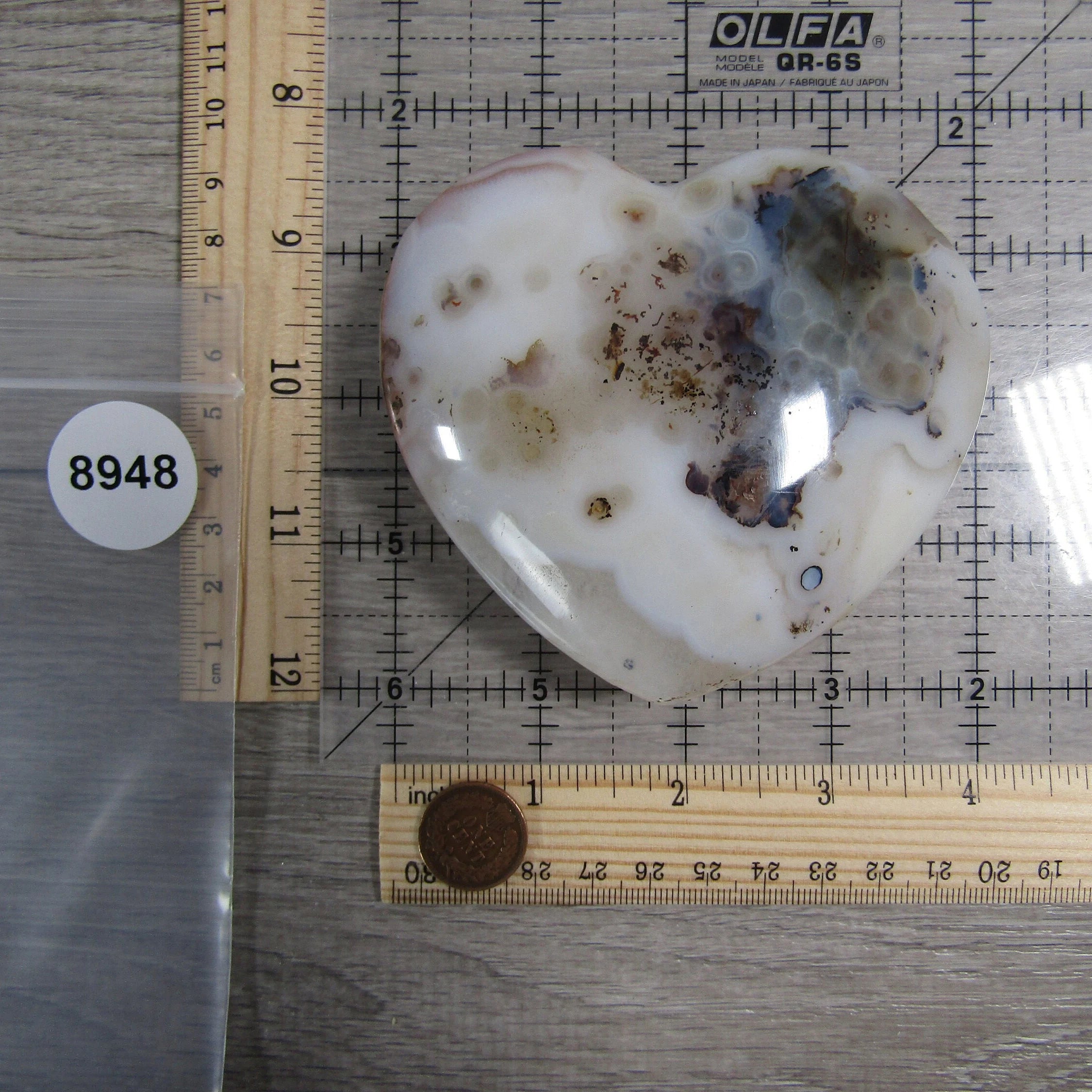 Large Dendritic Agate Opal Heart for Display – Wholesale