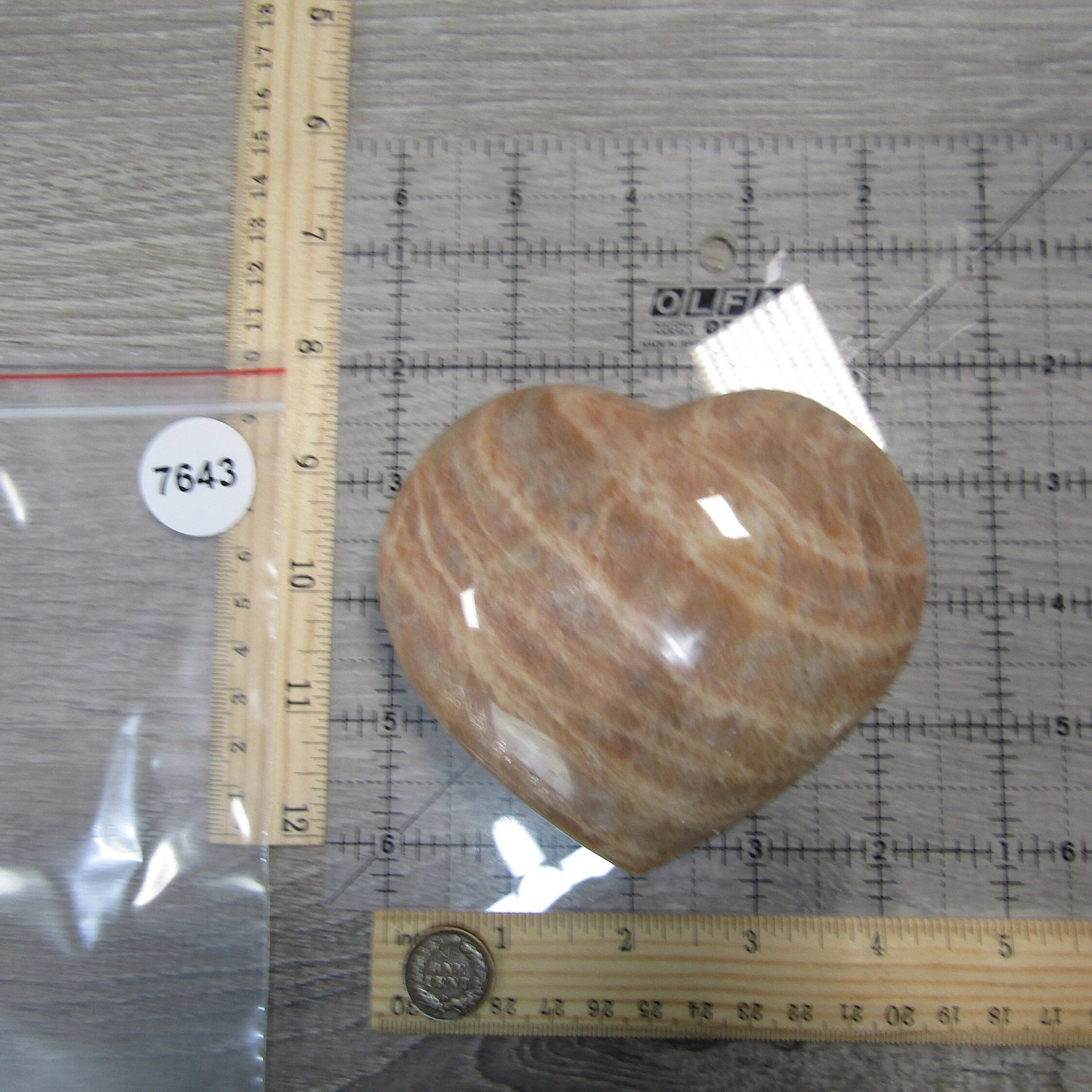 Peach Moonstone Heart Display Crystal for Retail – Wholesale