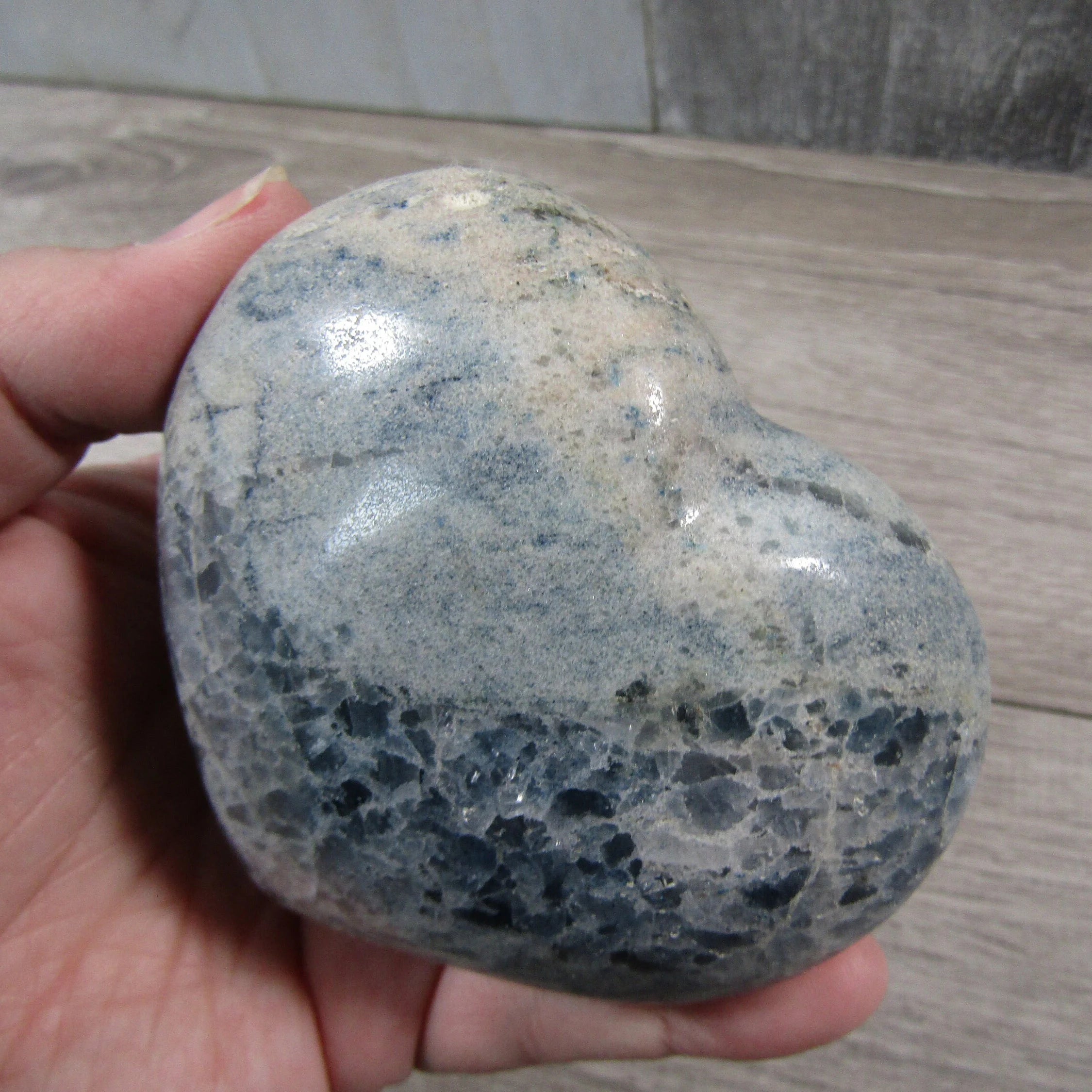Blue Quartz Heart - Display Size Gemstone for Crystal Shops