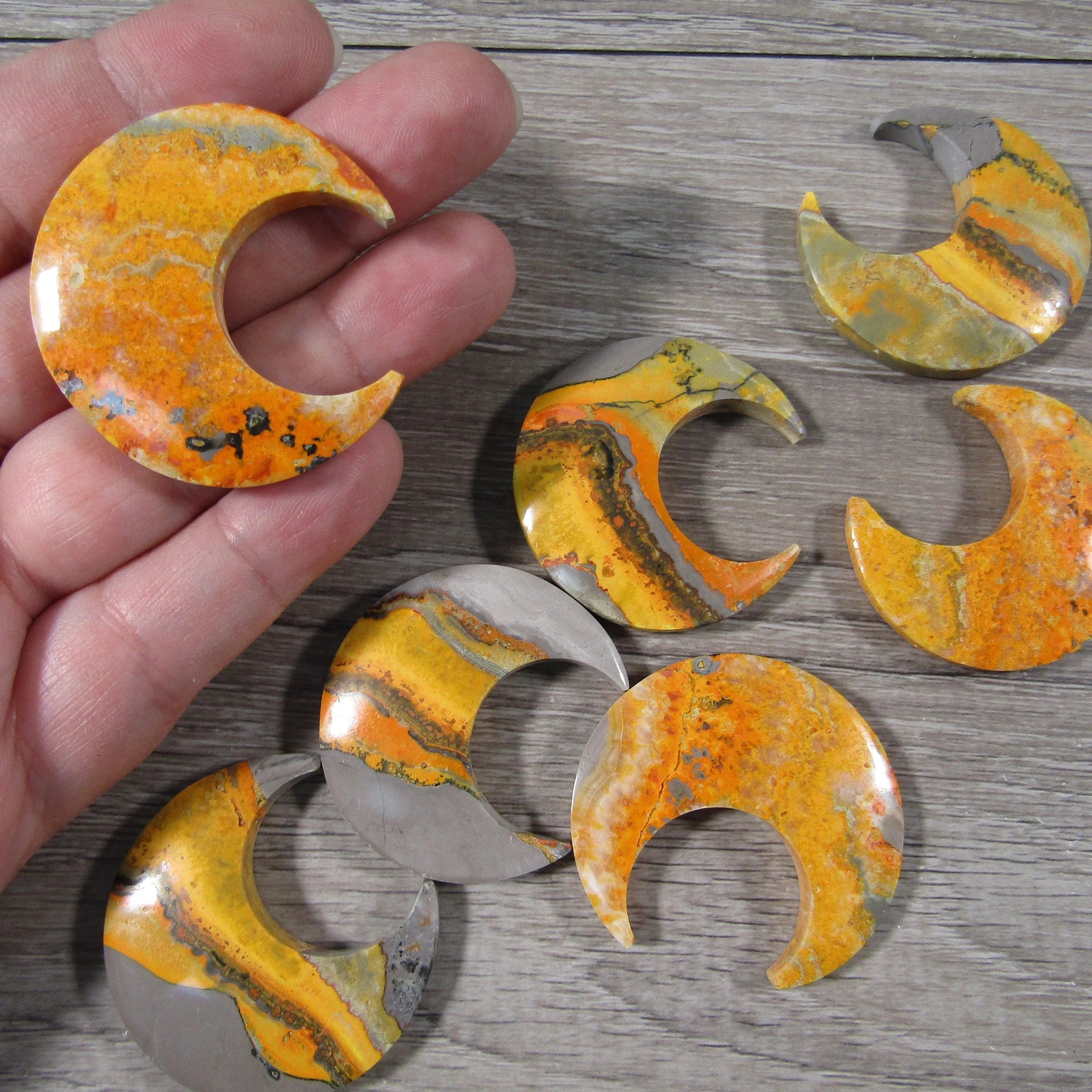 bumble bee jasper crescent moon crystals wholesale