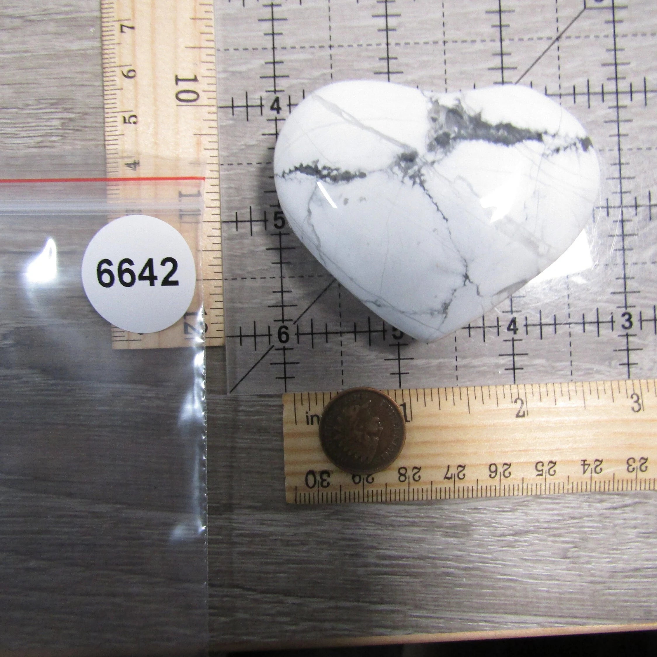 Heart-shaped Howlite stone perfect for gift stores