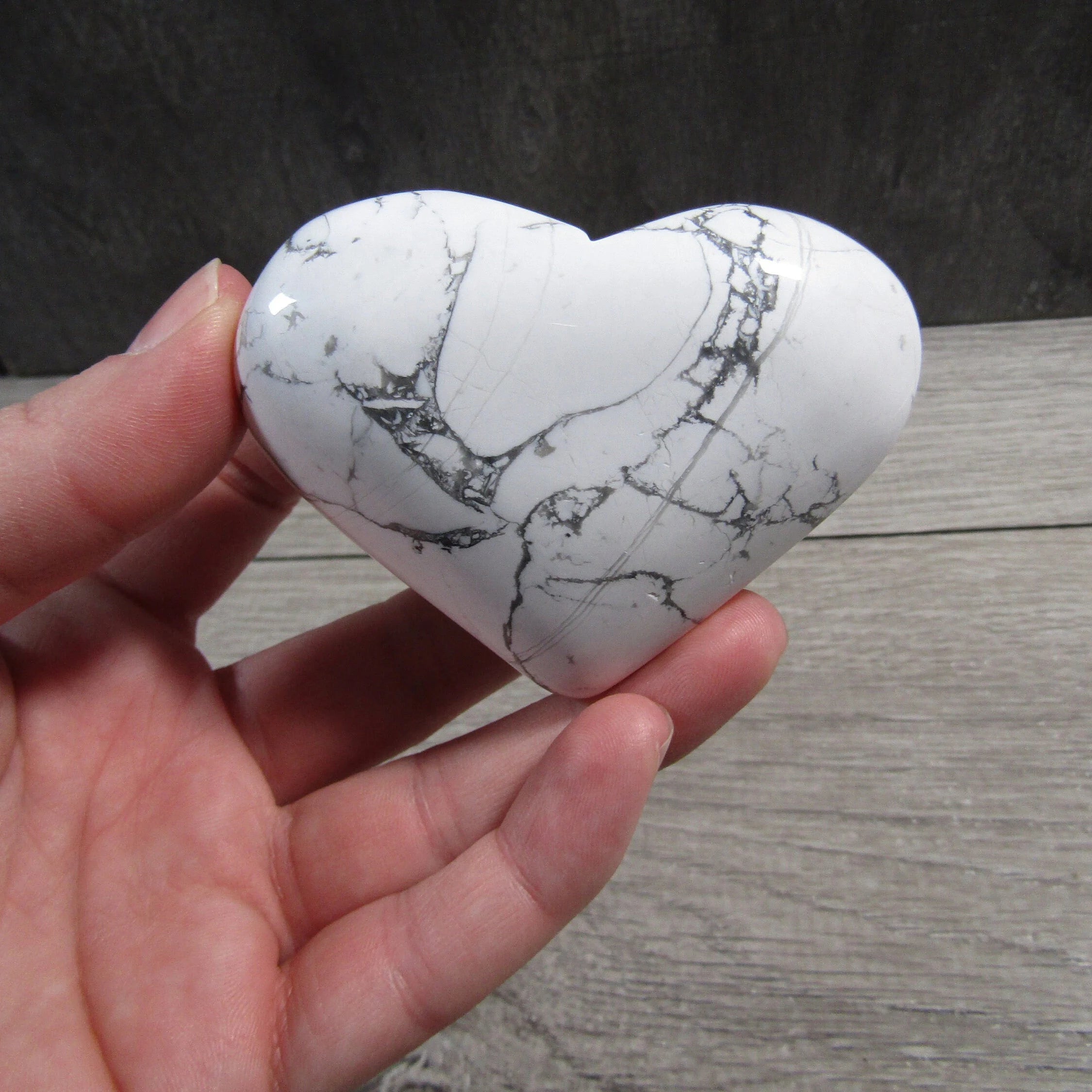 howlite heart metaphysical shop display