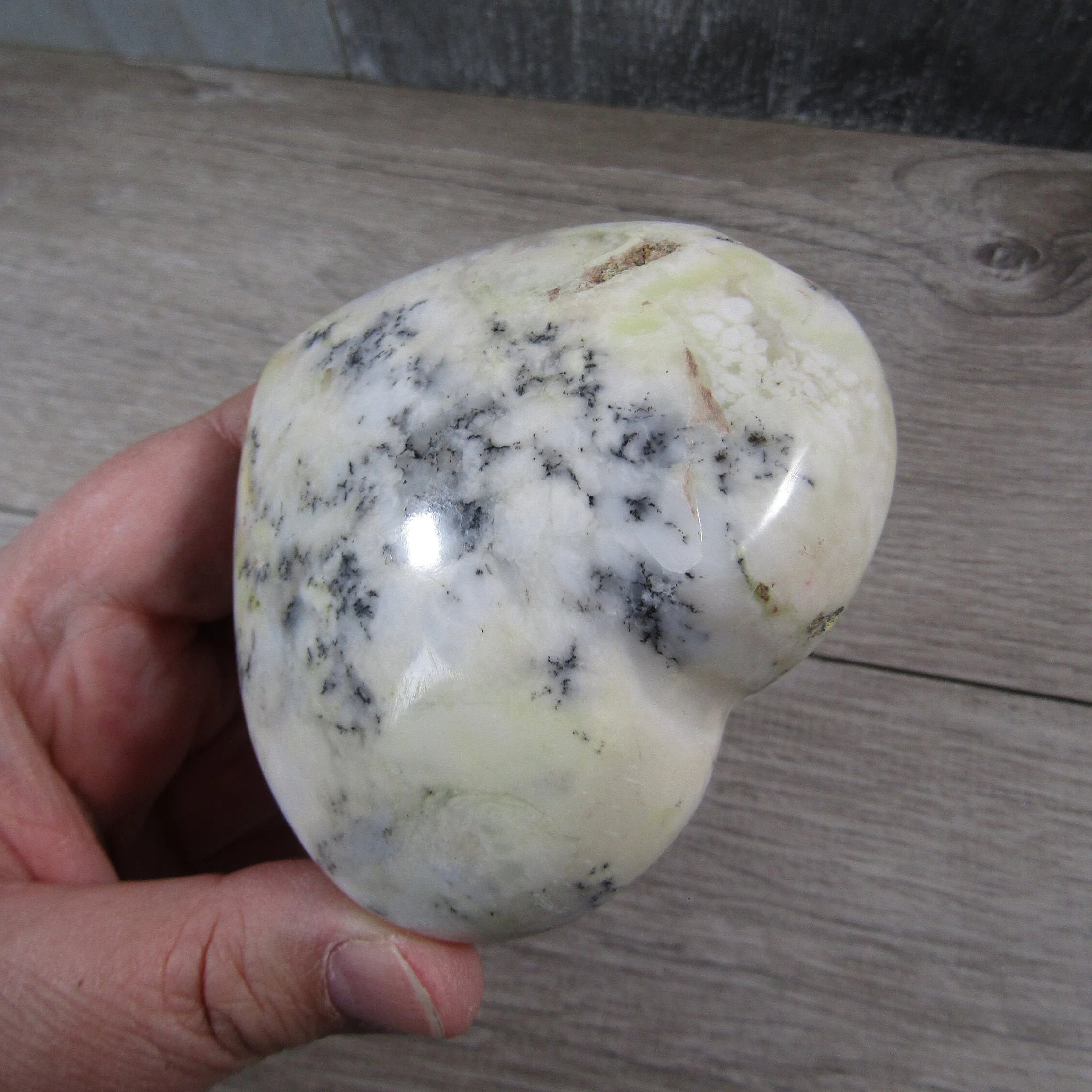 large dendritic opal heart