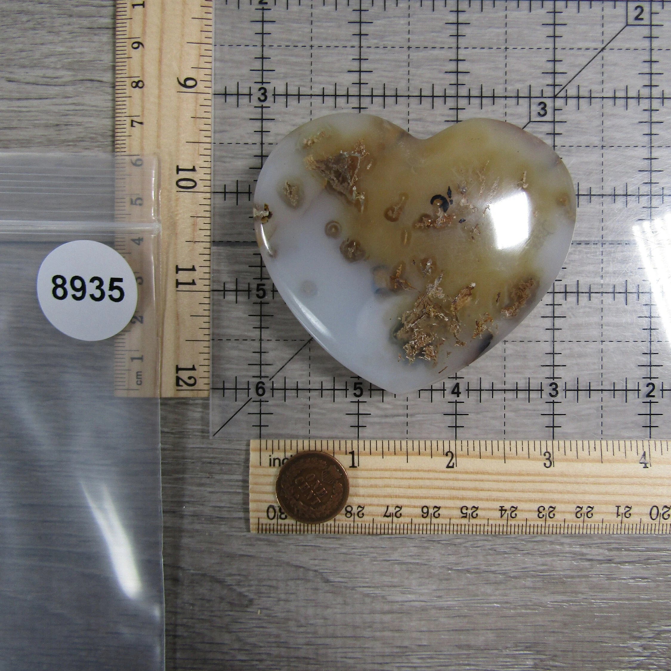 large dendritic agate heart for home decor