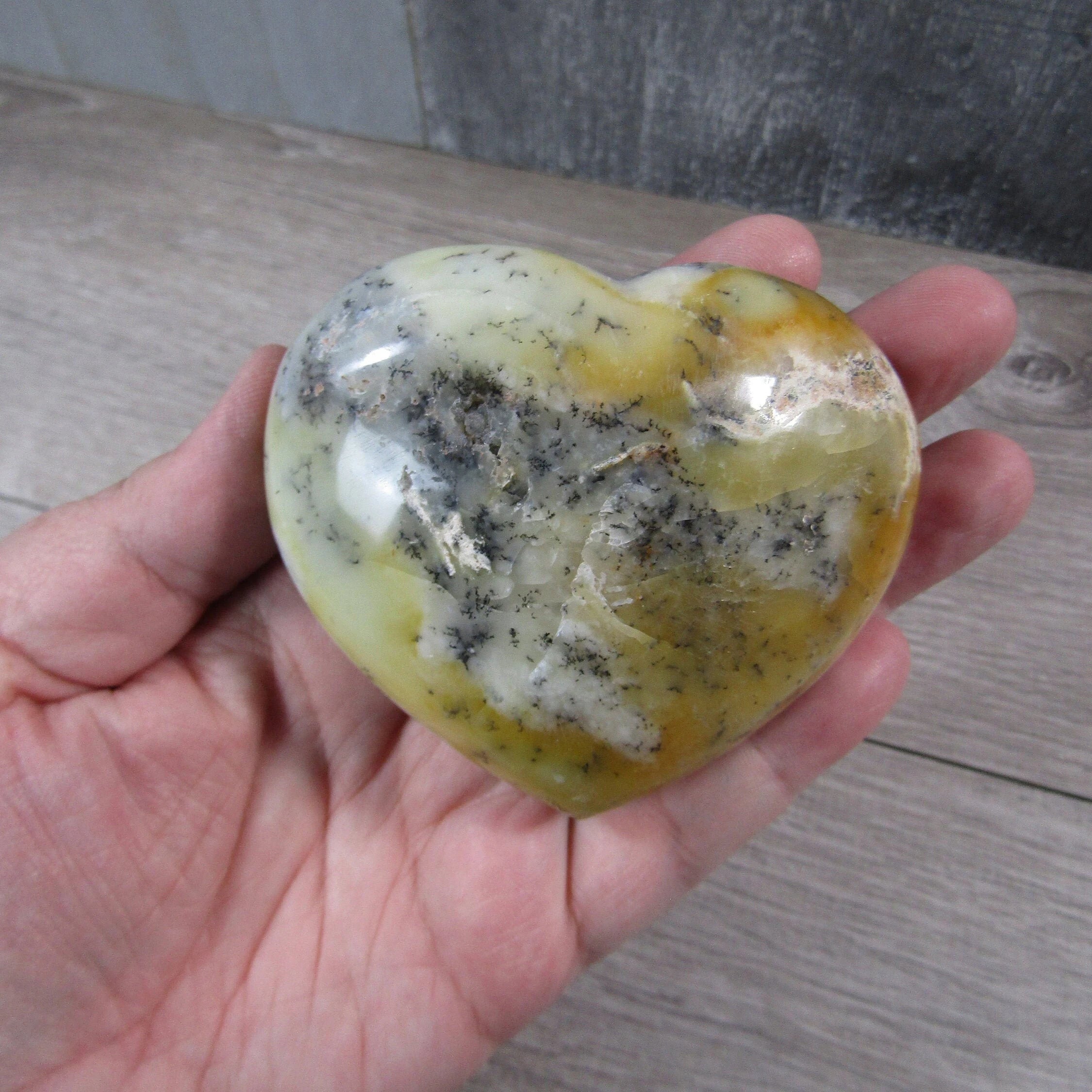 Large Dendritic Agate Opal Heart for Display – Wholesale