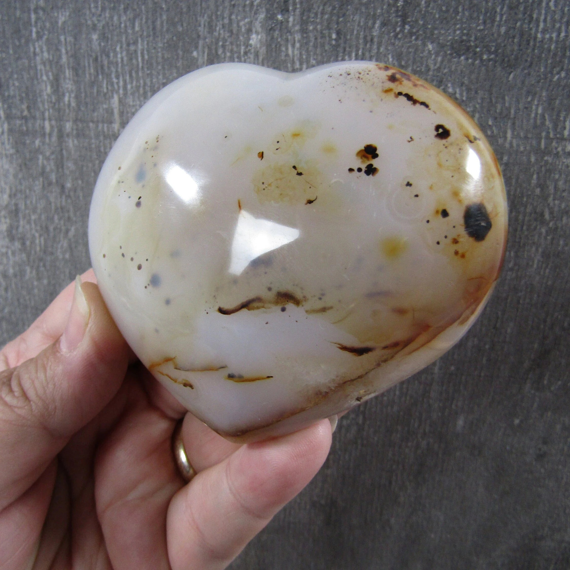 Large Dendritic Agate Opal Heart for Display – Wholesale