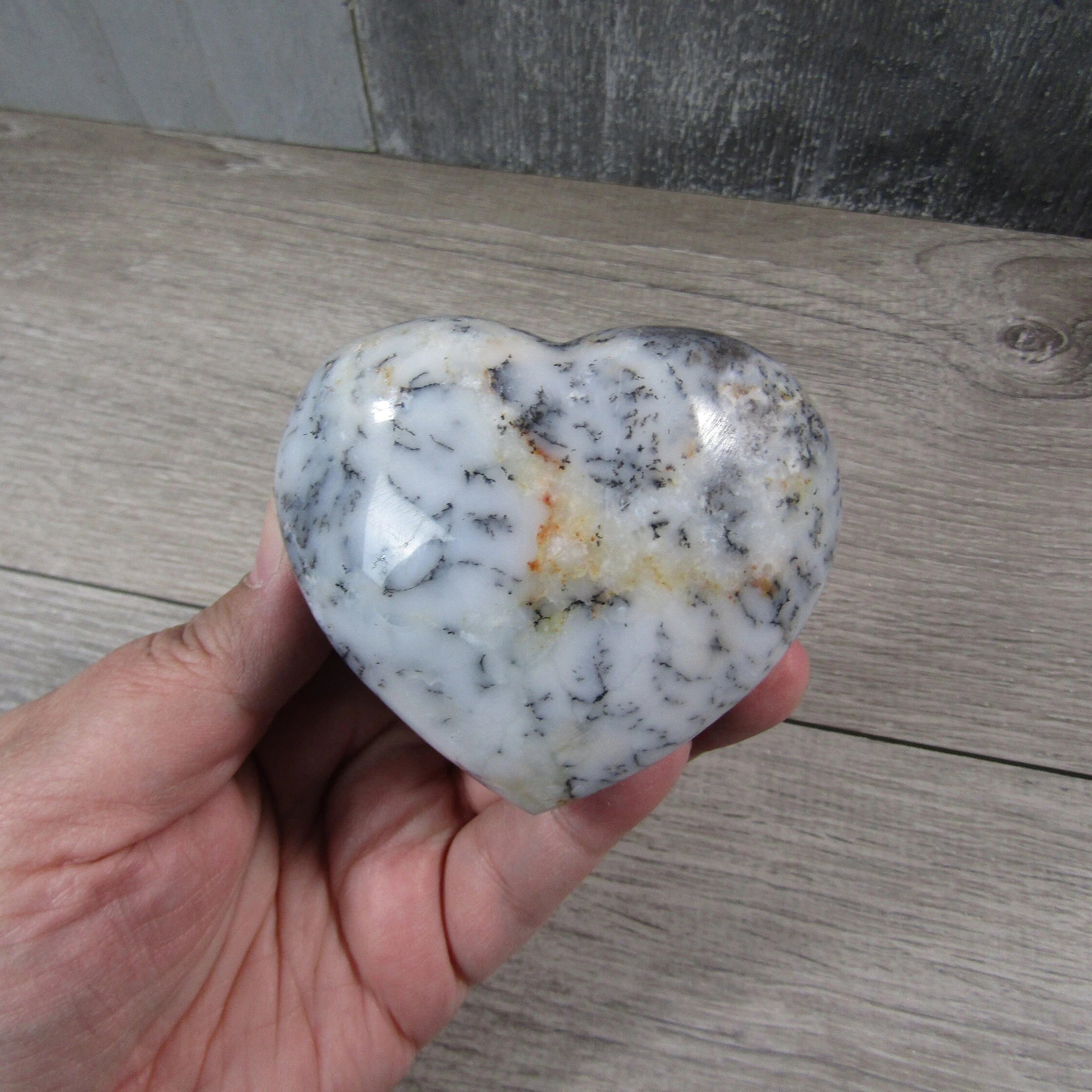 Large Dendritic Agate Opal Heart for Display – Wholesale