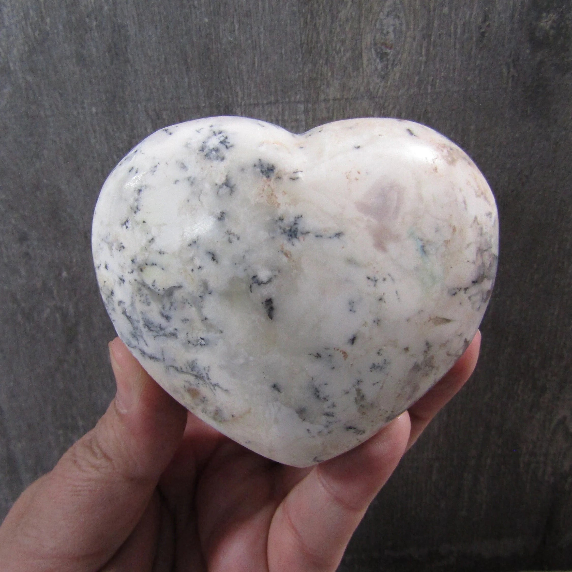 Large Dendritic Agate Opal Heart for Display – Wholesale