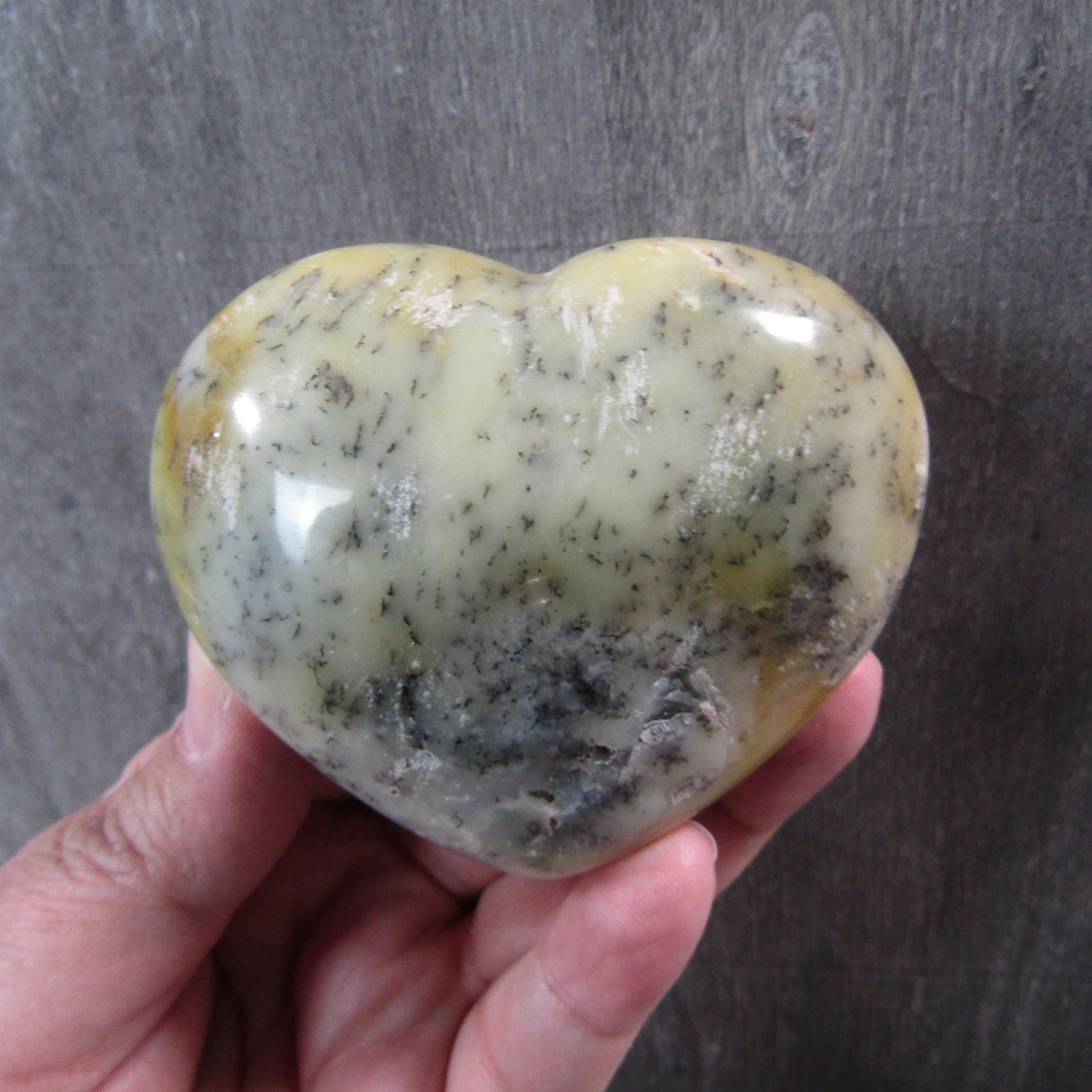 Large Dendritic Agate Opal Heart for Display – Wholesale