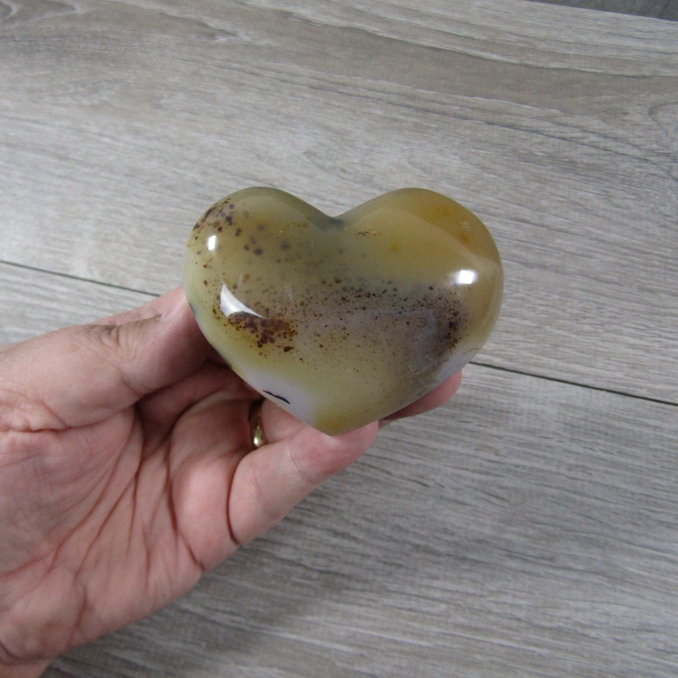 Large Dendritic Agate Opal Heart for Display – Wholesale