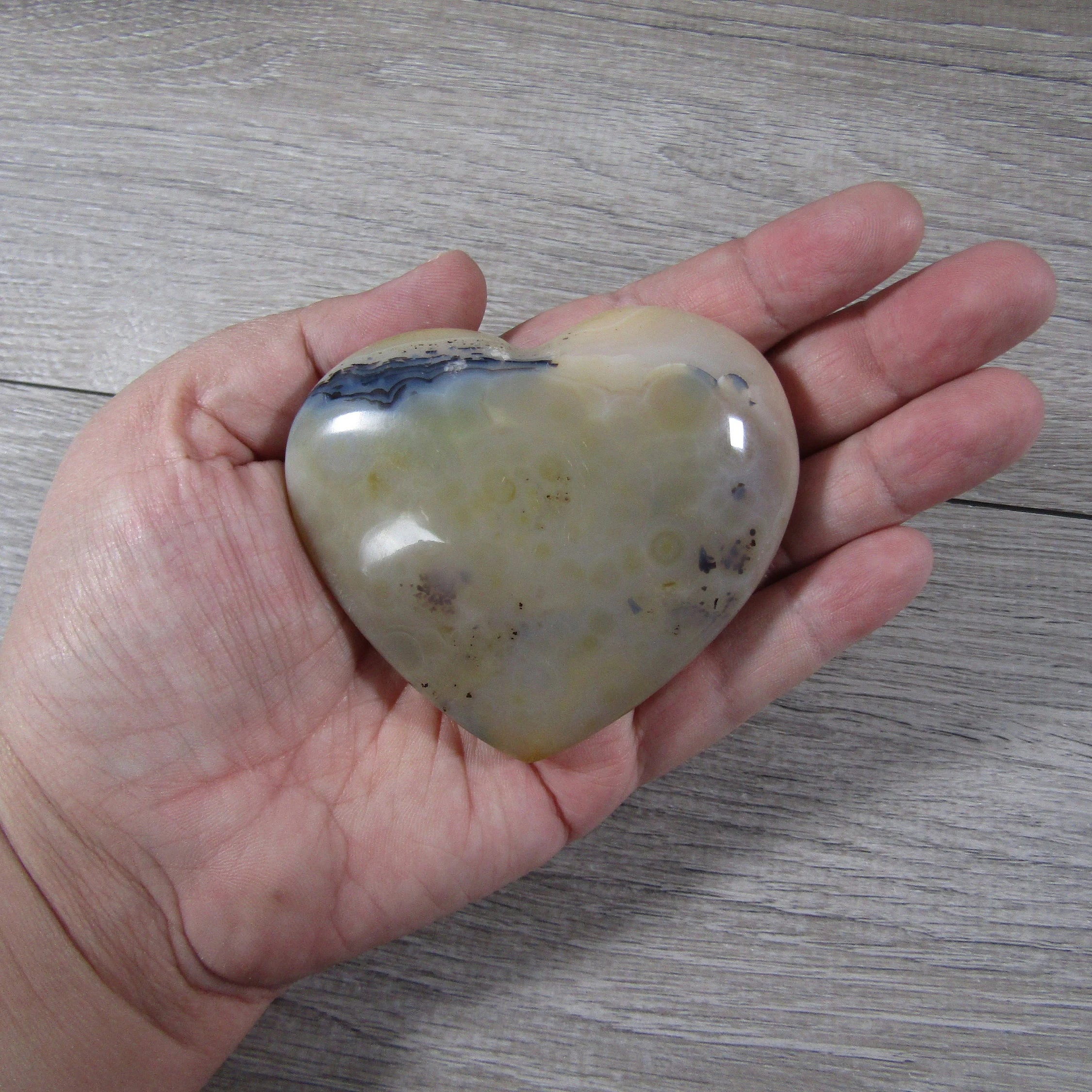 Large Dendritic Agate Opal Heart for Display – Wholesale