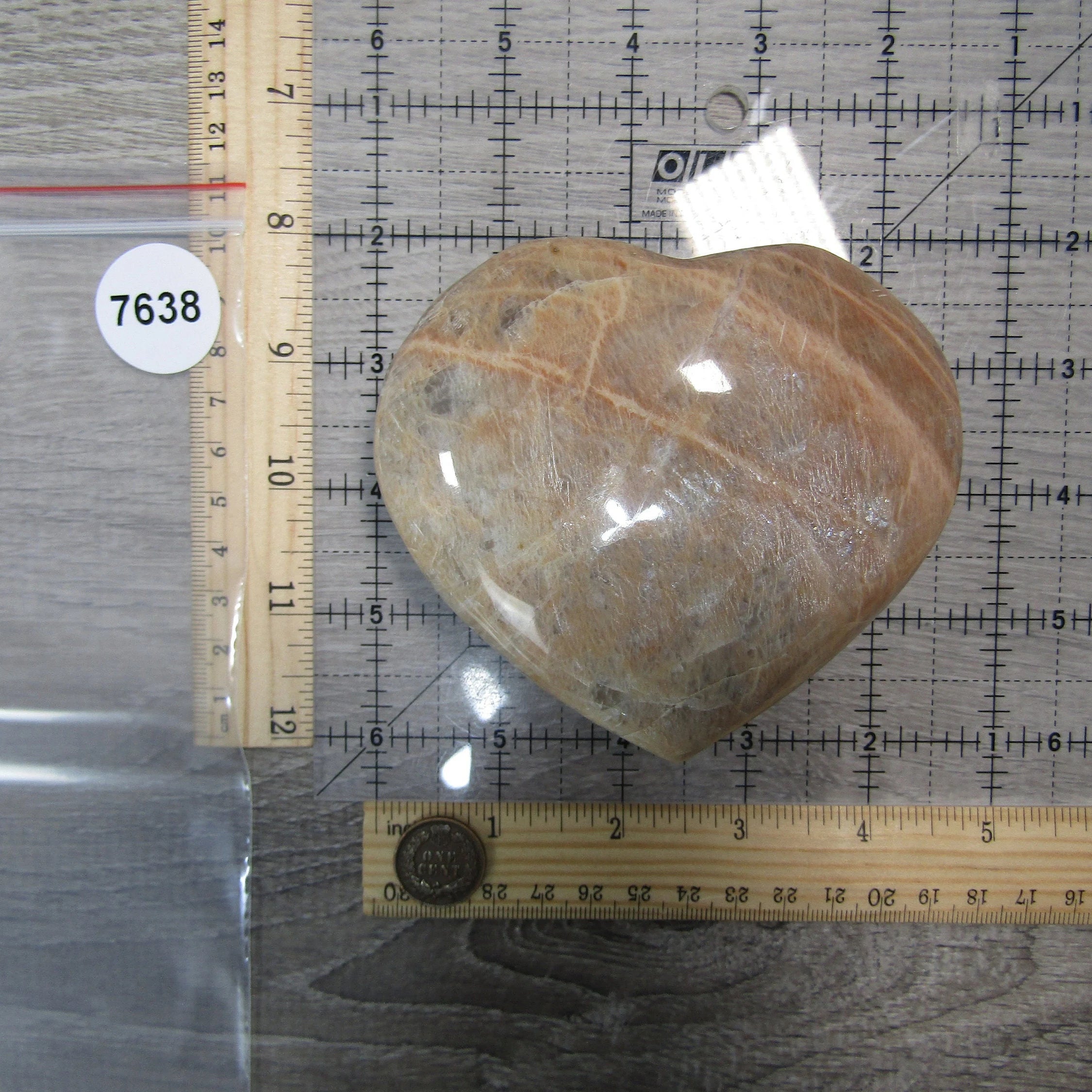 Peach Moonstone Heart Display Crystal for Retail – Wholesale