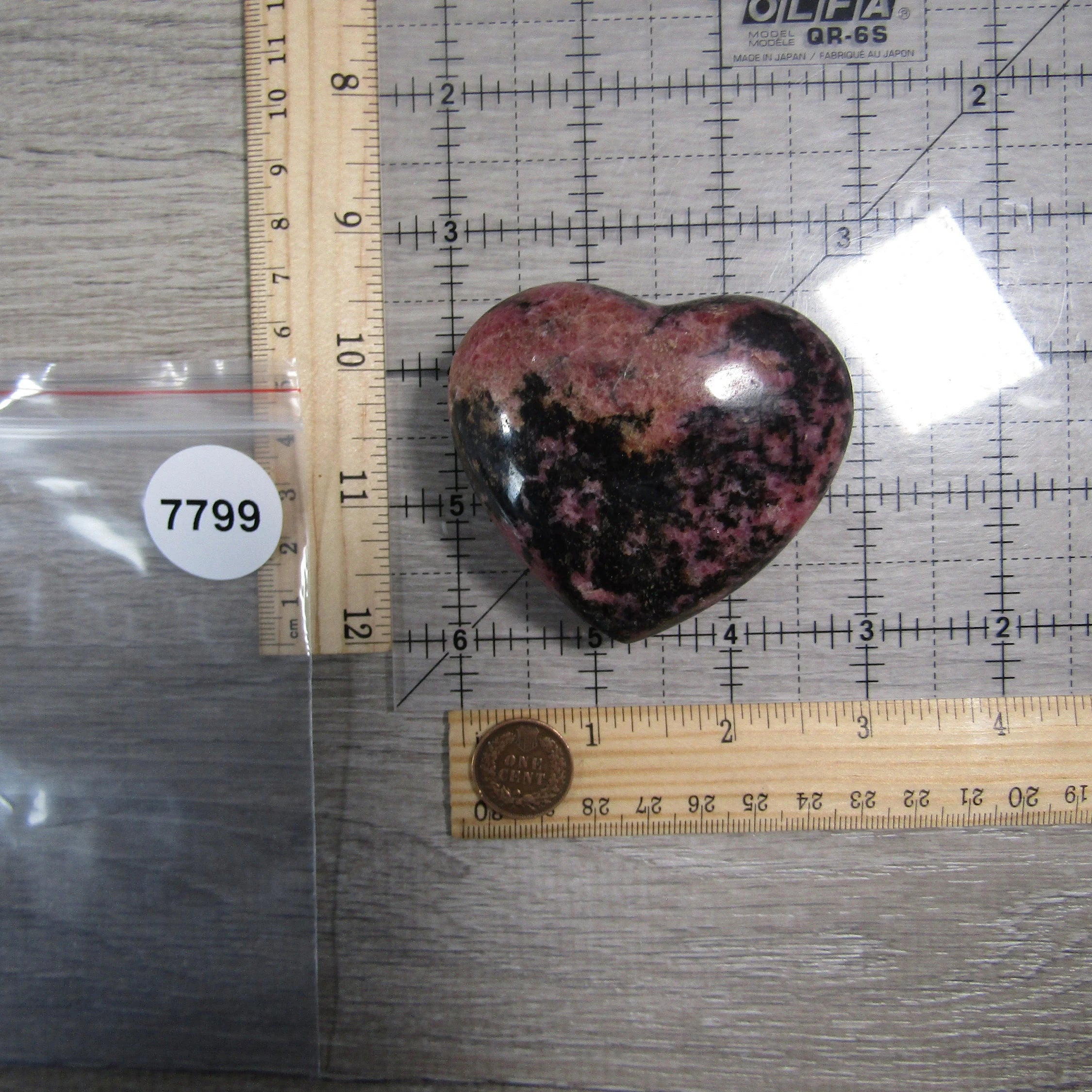 Rhodonite Heart Display Stone