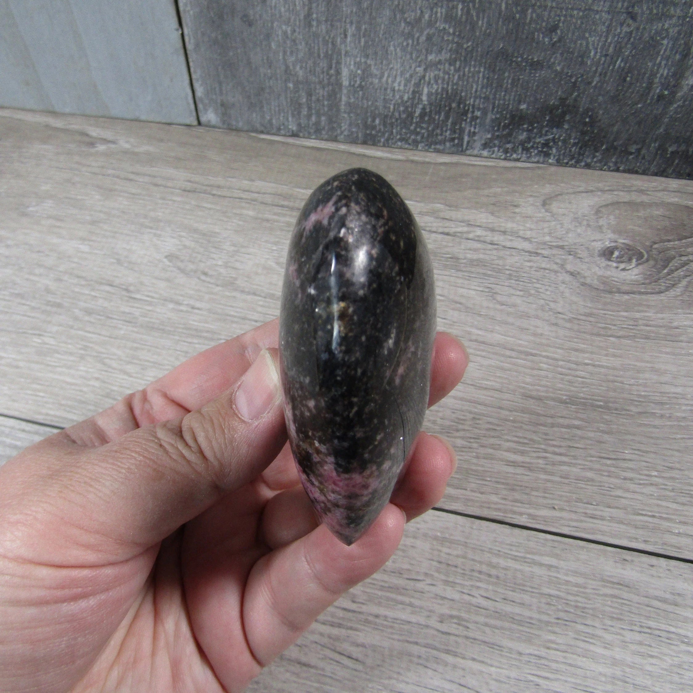 Rhodonite Heart – Large Display Size for Crystal Retailers