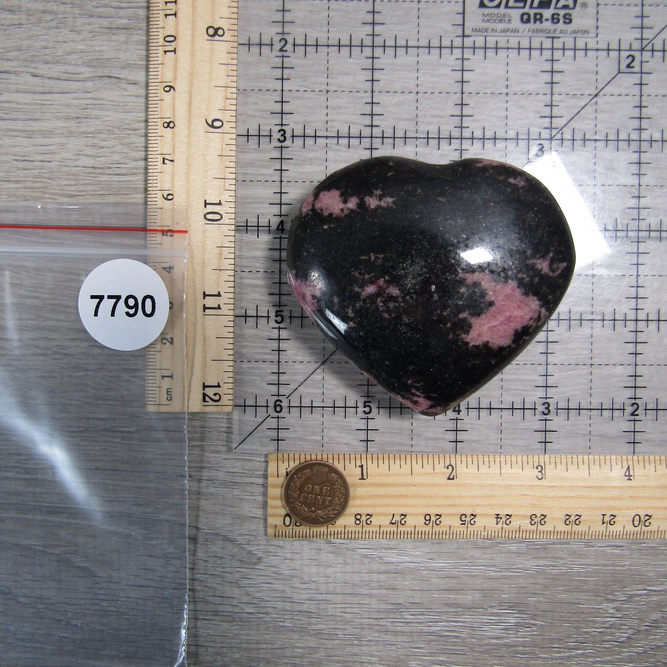 Rhodonite Heart – Large Display Size for Crystal Retailers