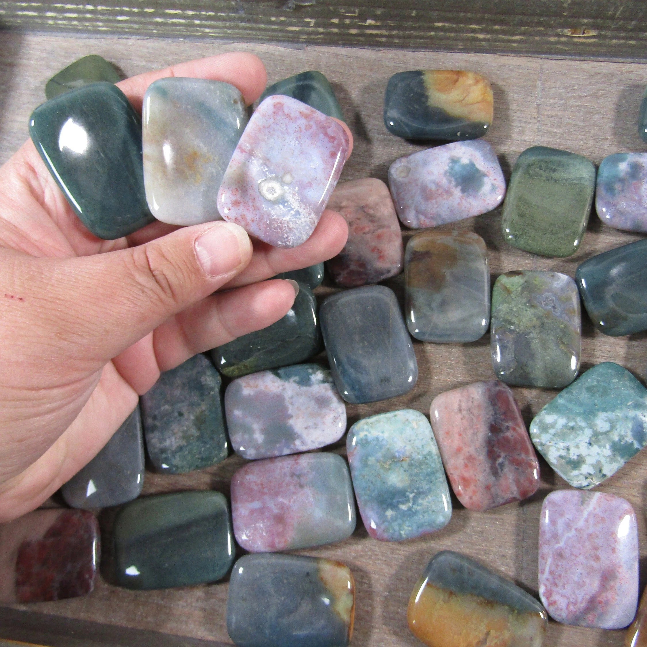 moss agate worry stones wholesale