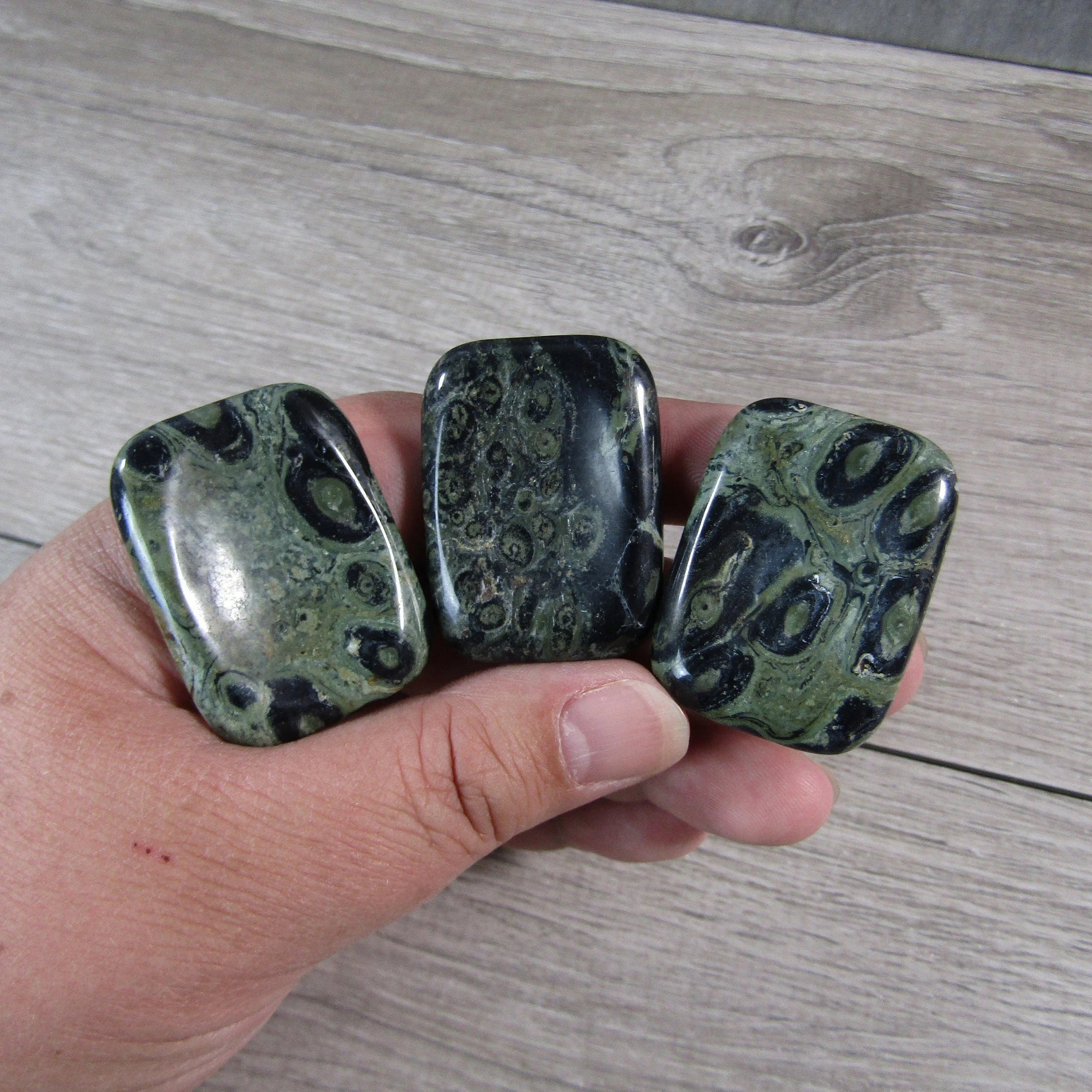 kambaba jasper "Natural Rectangle Worry Stone for Stress Relief and Energy Work