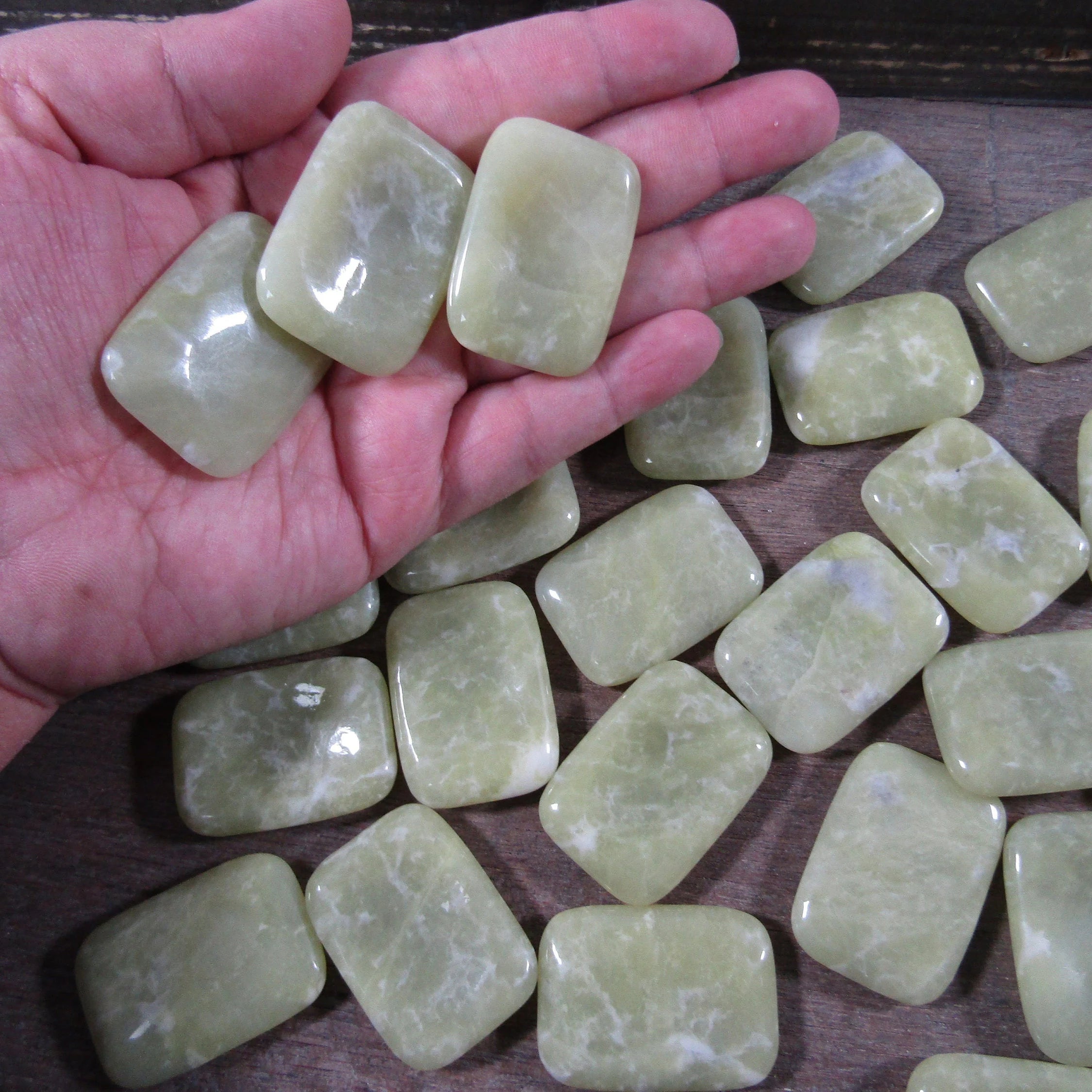 Serpentine Wholesale Gemstone Rectangle Worry Stones