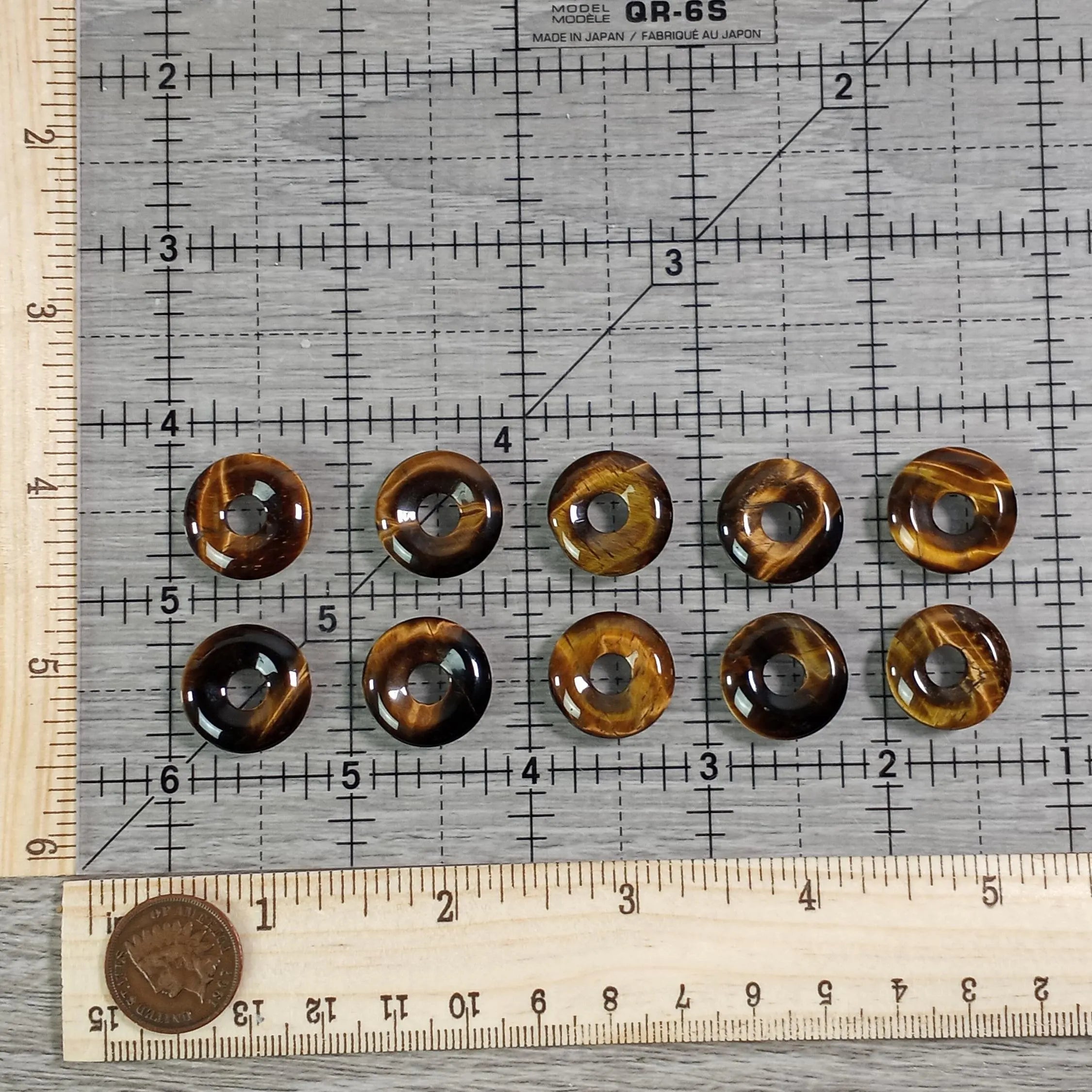 Gemstone Donut Pendants | 17mm-20mm Pi Stone Charms