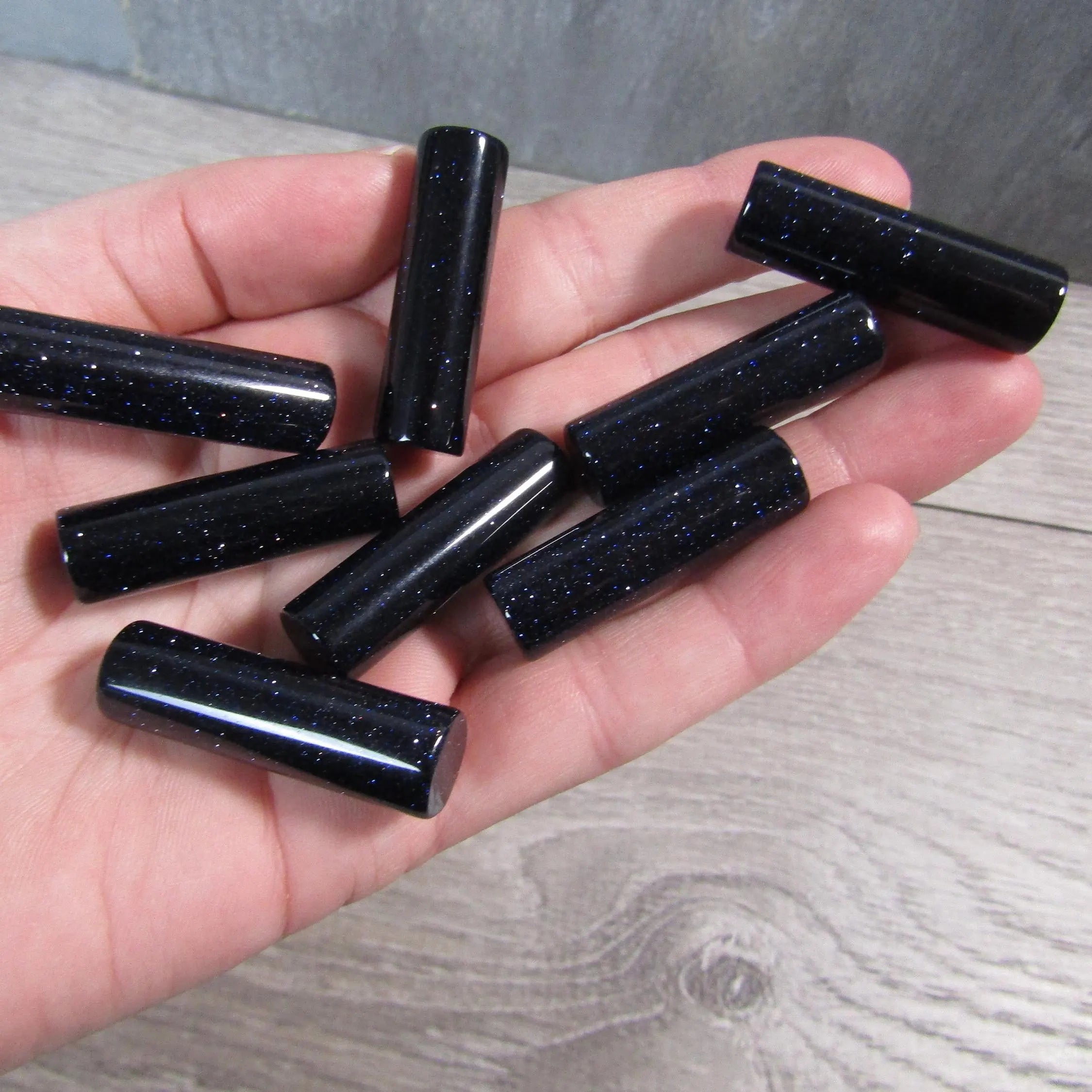 blue goldstone cylinder columns for resale