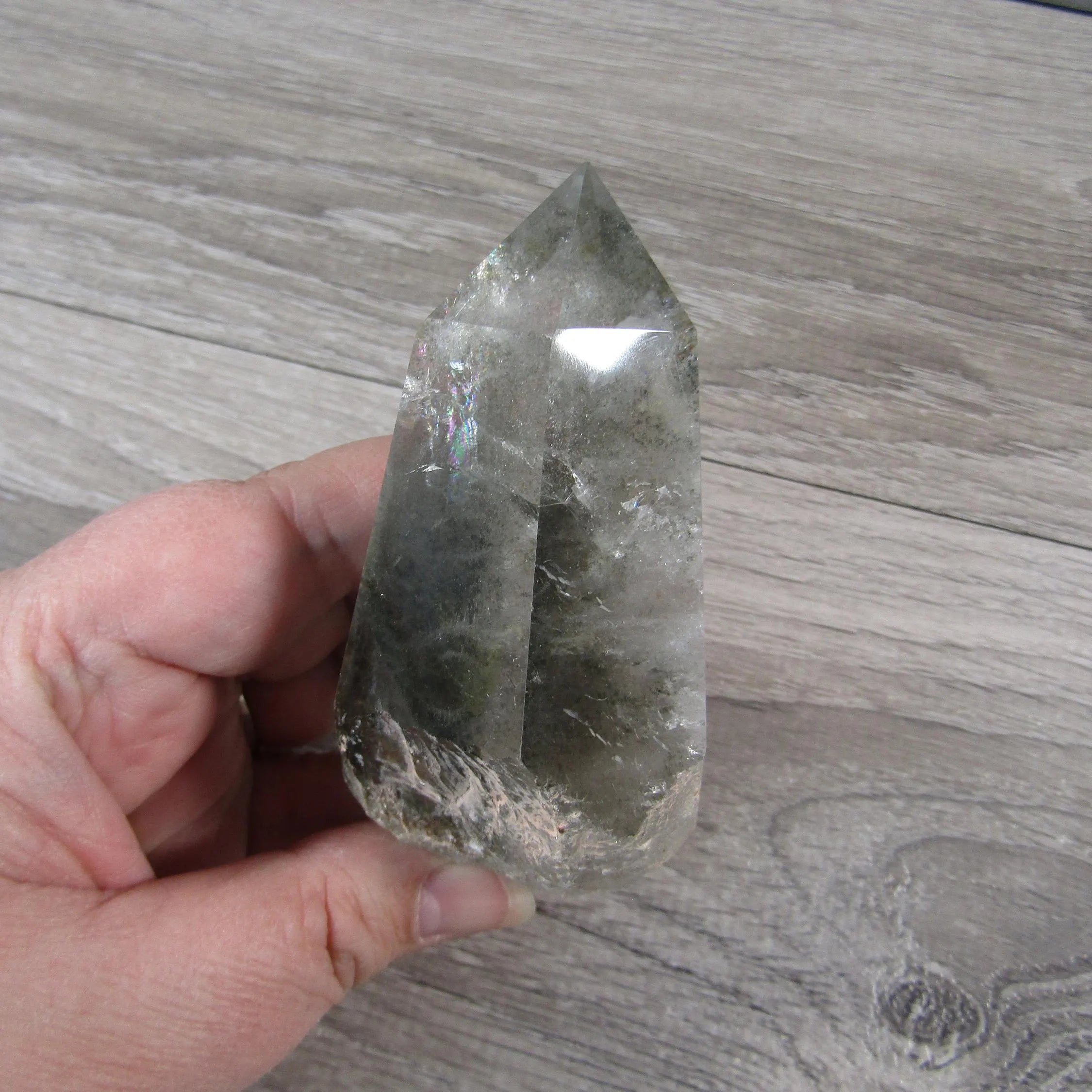 Chlorite quartz display specimen for yoga shops