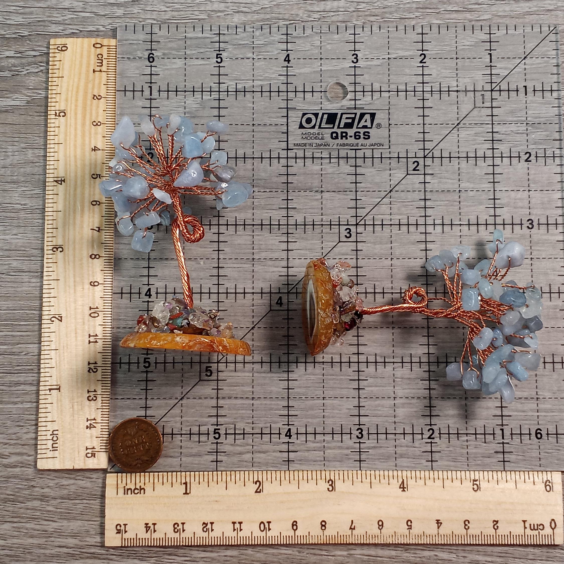 Gemstone Copper Tree on Agate Base – Crystal Decor