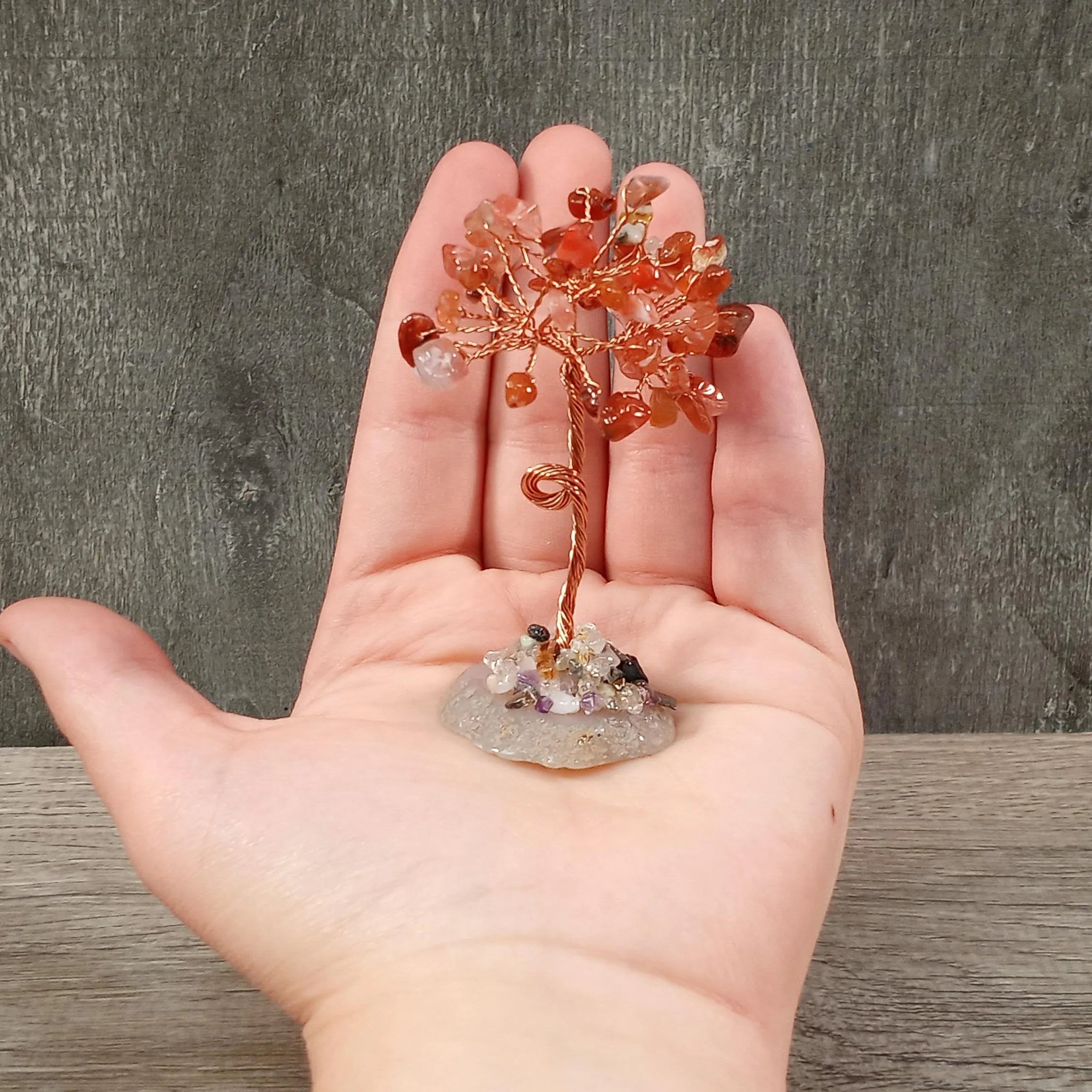 Carnelian agate base gemstone tree - wholesale