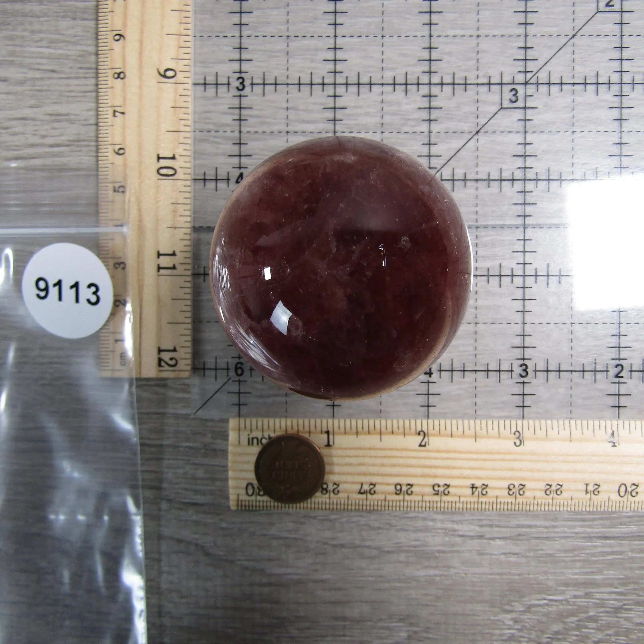 Strawberry Quartz Sphere Large Display Size