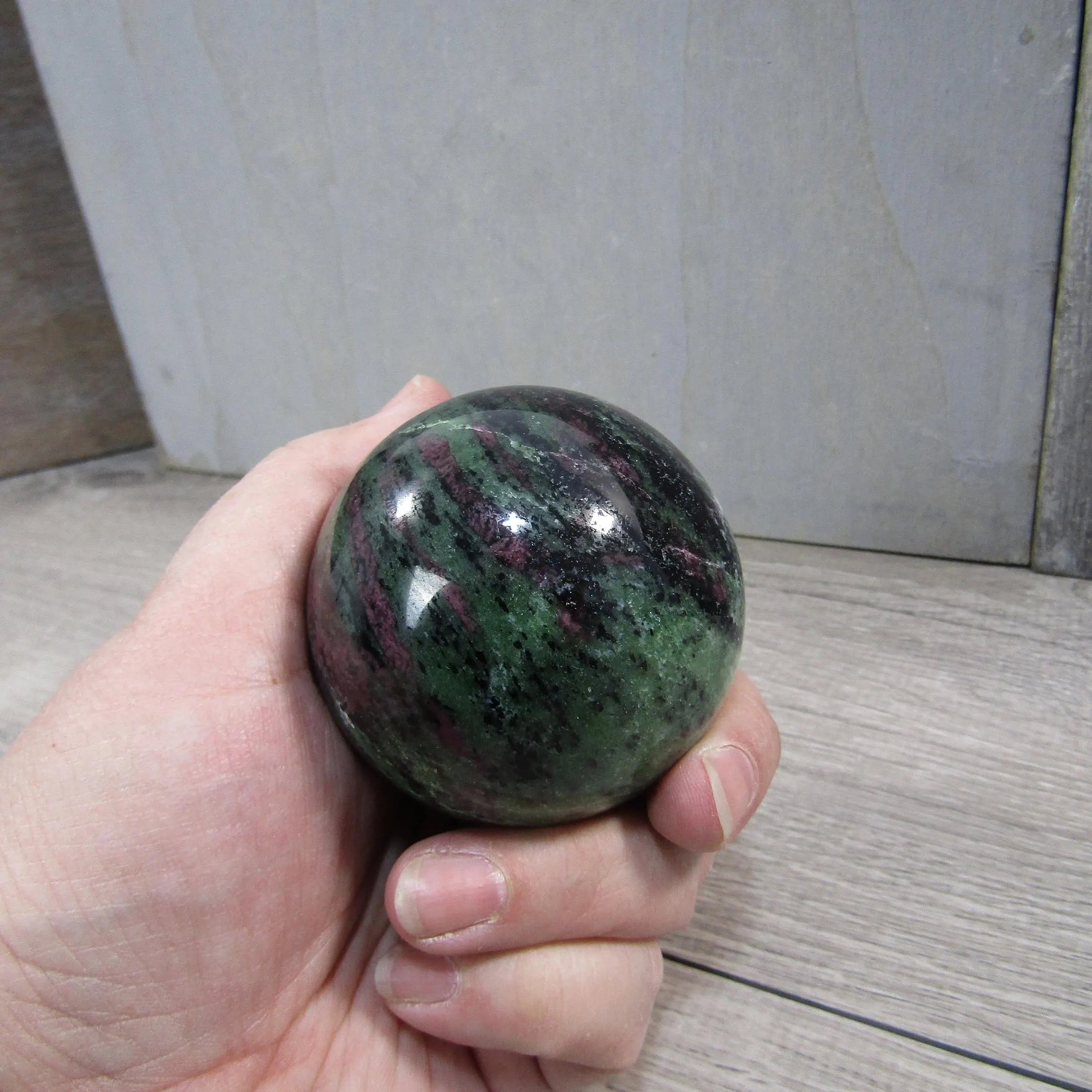 Large Ruby in Zoisite Sphere for Display – for Gift Shops