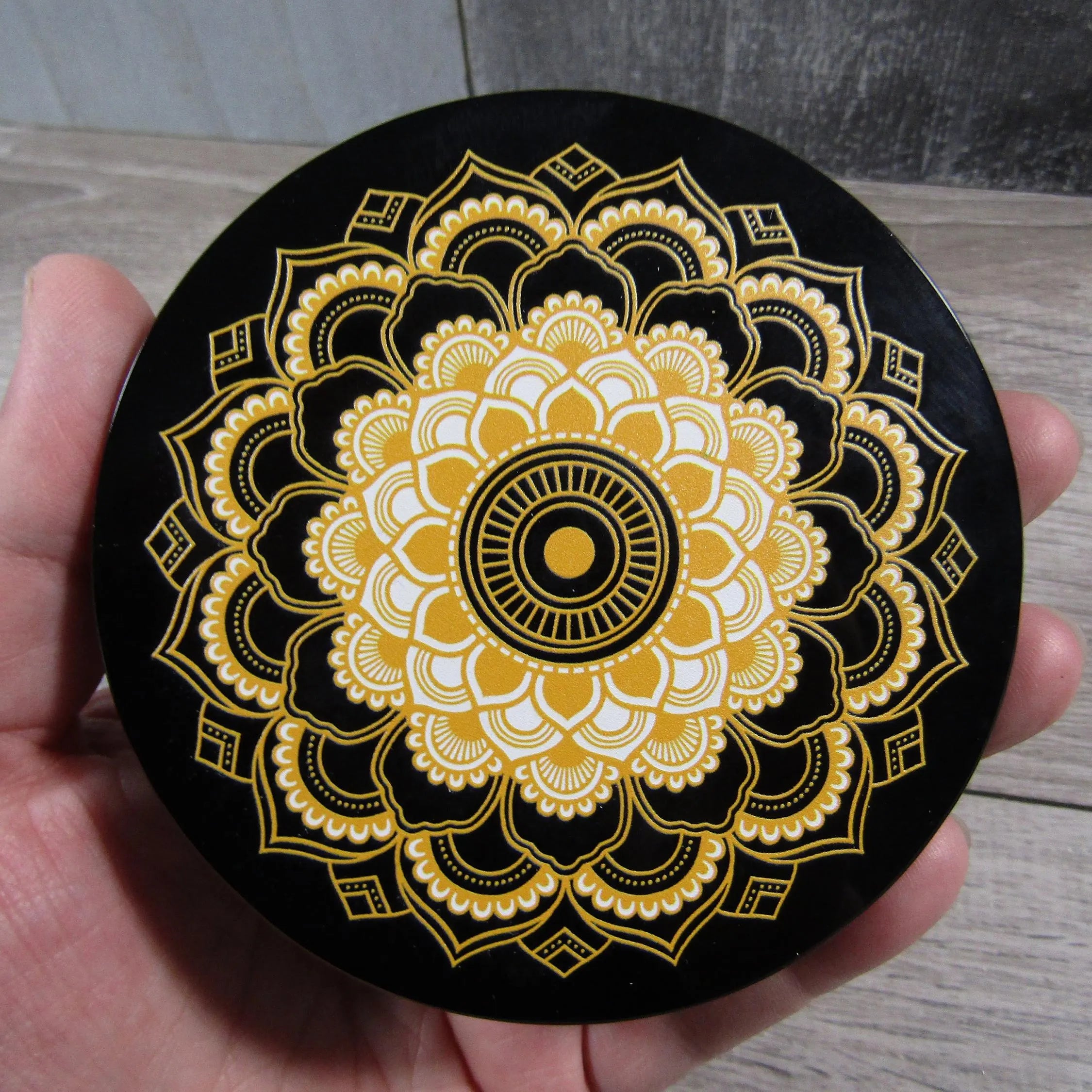 gold and black lotus flower disk for wholesale