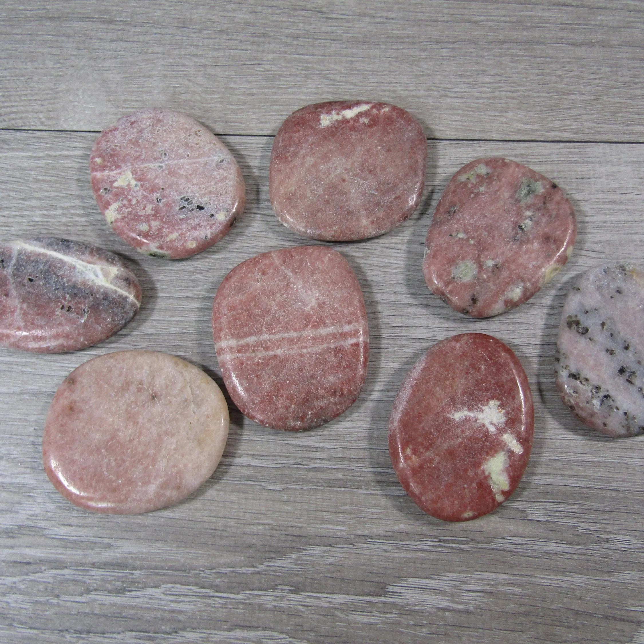 pink lepidolite oval crystal disk bulk for metaphysical shops