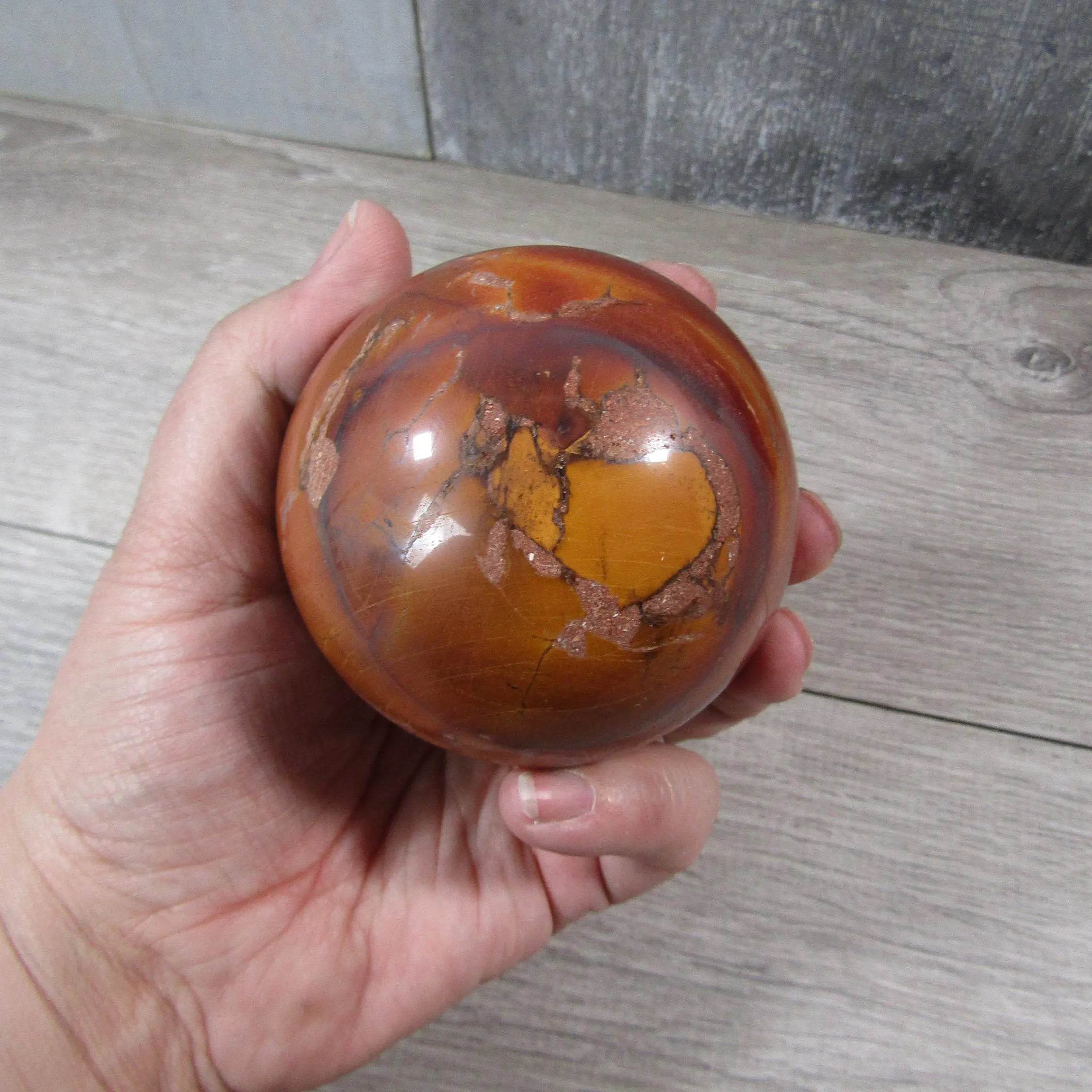 Large Mookaite Jasper Sphere for Display – Crystal Decor
