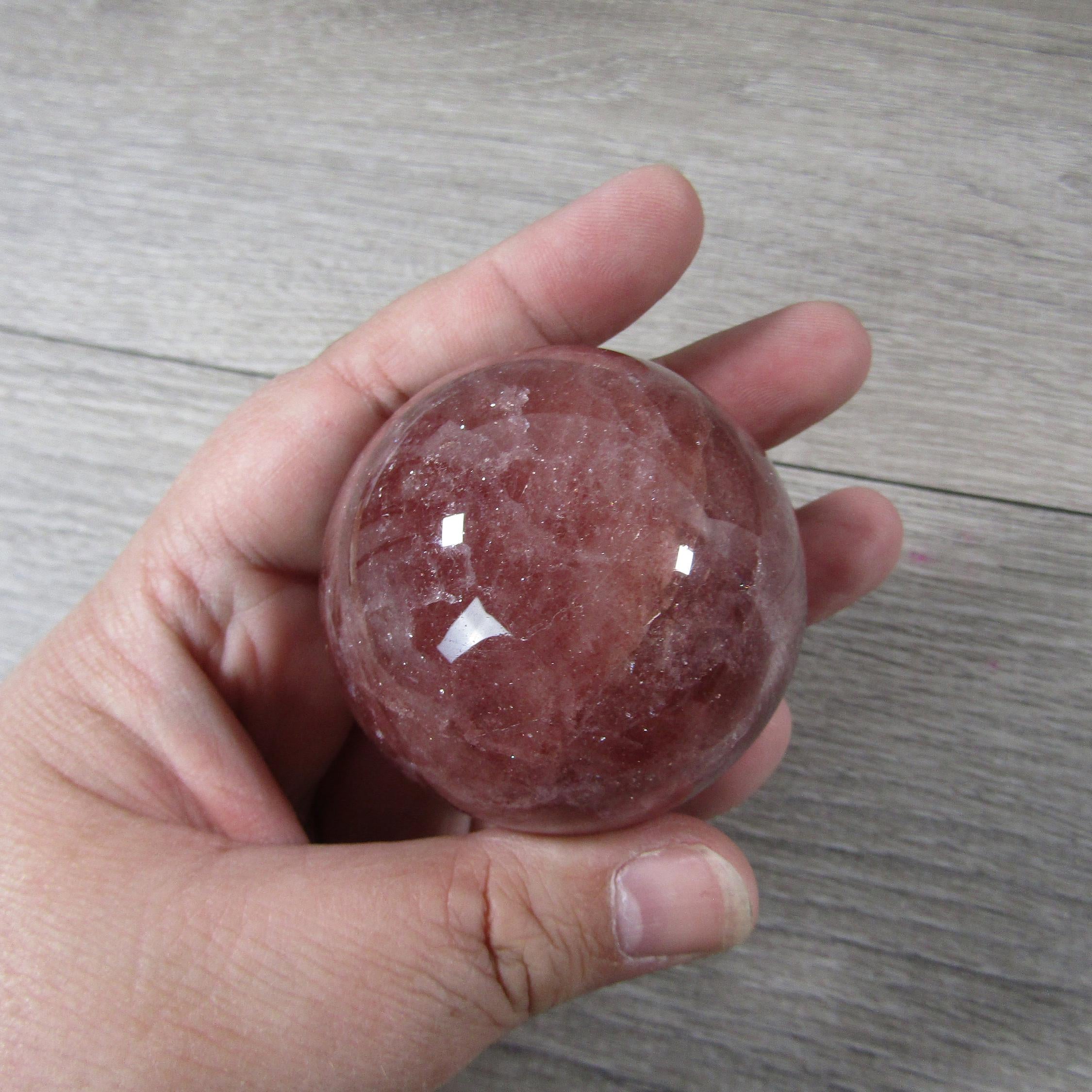 Strawberry Quartz Sphere Large Display Size