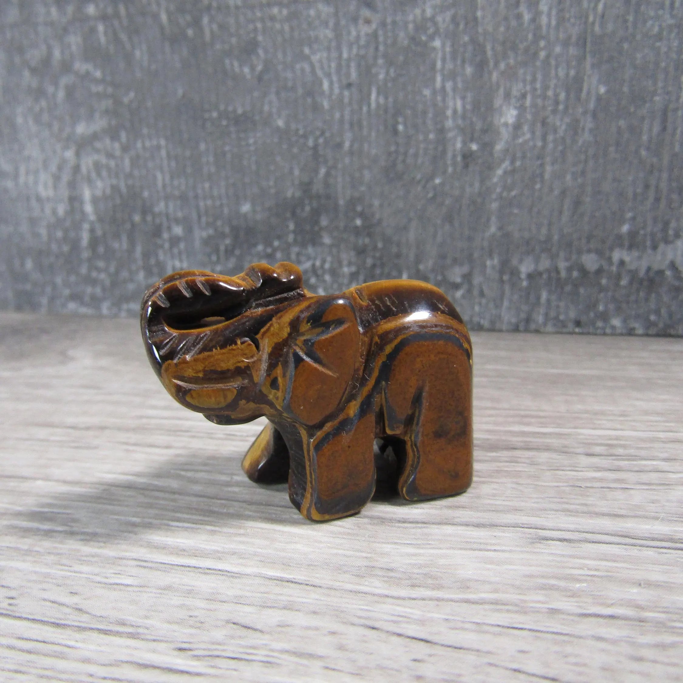 Tiger Eye Small elephant figurine for crystal retailers