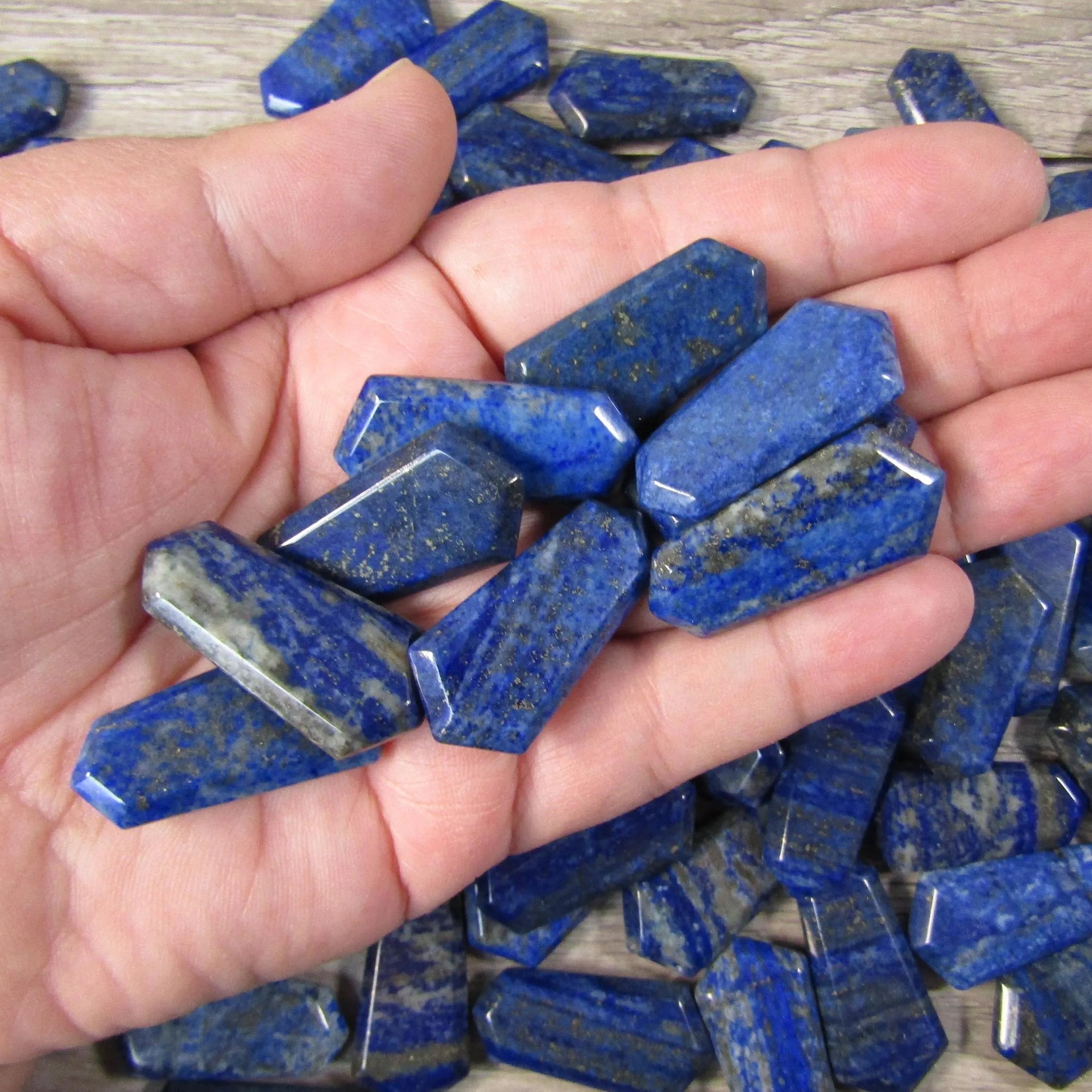 Lapis Lazuli crystal grid wands double terminated for spiritual shops