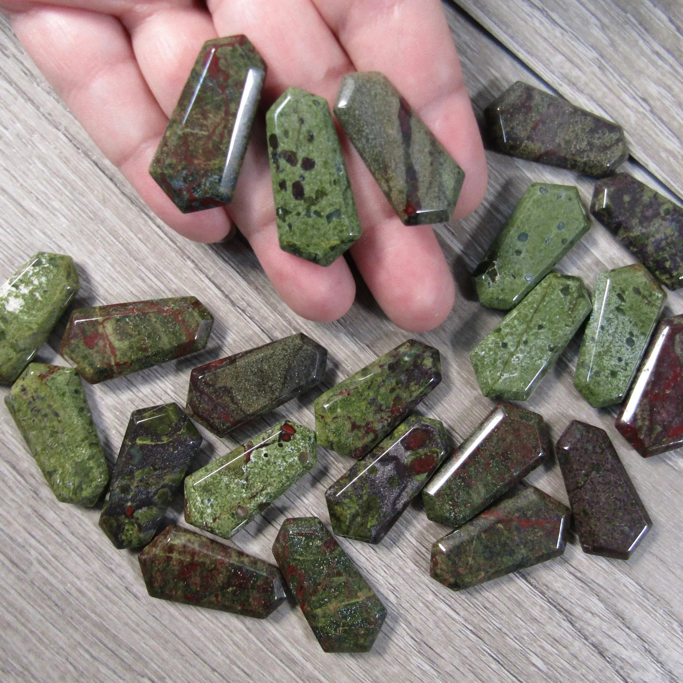 Dragon Bloodstone Double point gemstone mini wand for wholesale buyers