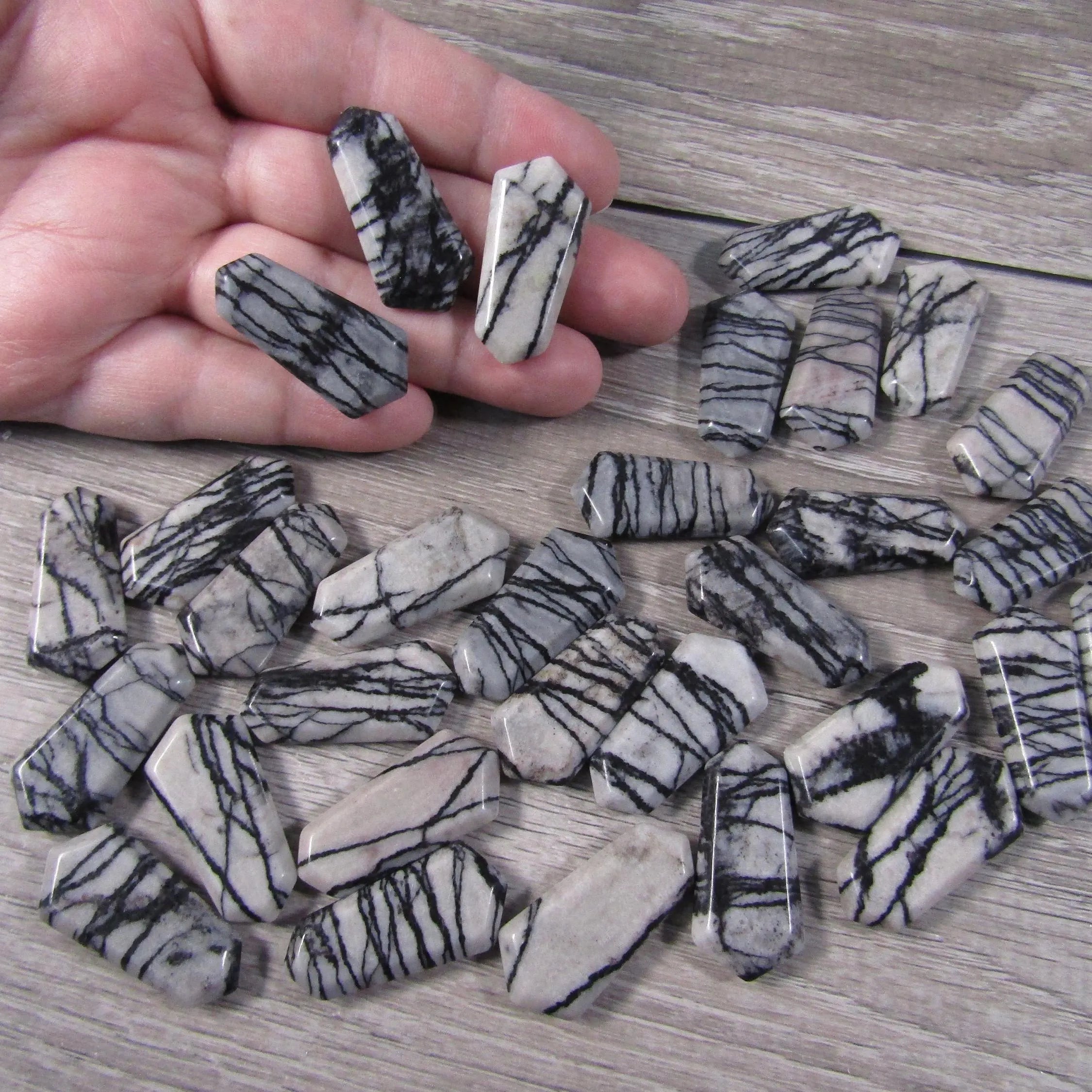 Spiderweb jasper Double point gemstone mini wand for wholesale buyers