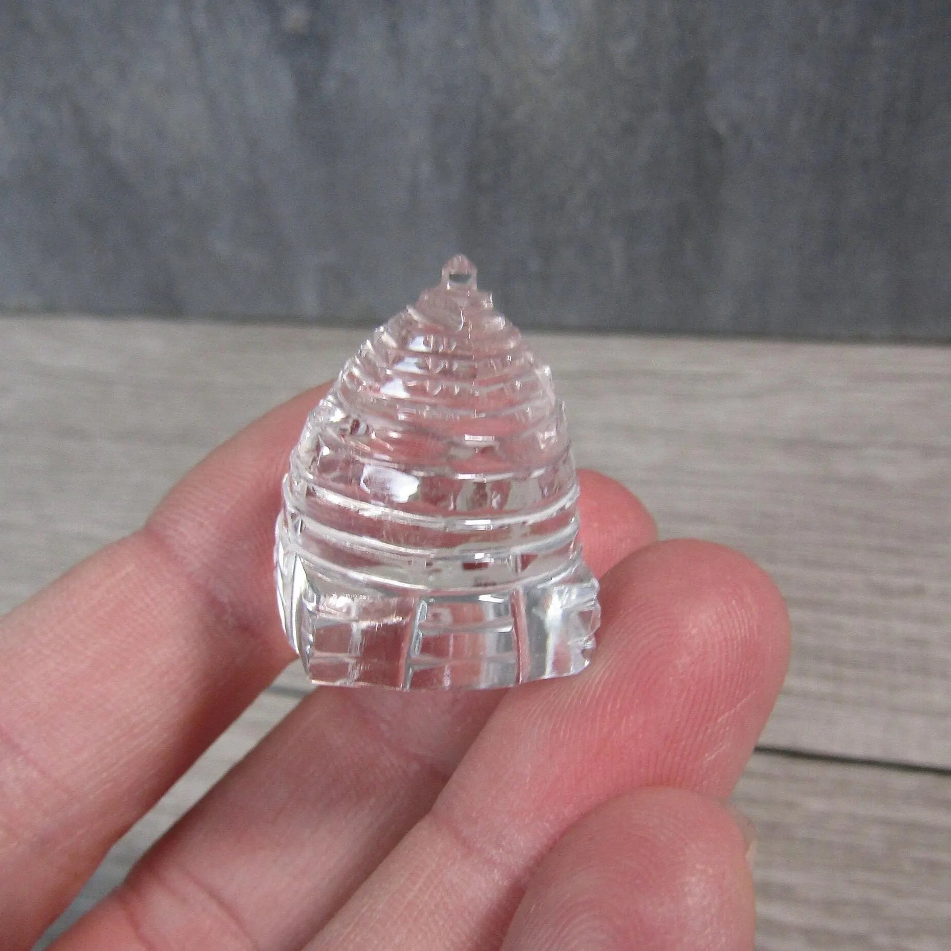 Clear Quartz Shri Yantra Pagoda crystal sculpture wholesale for metaphysical shops