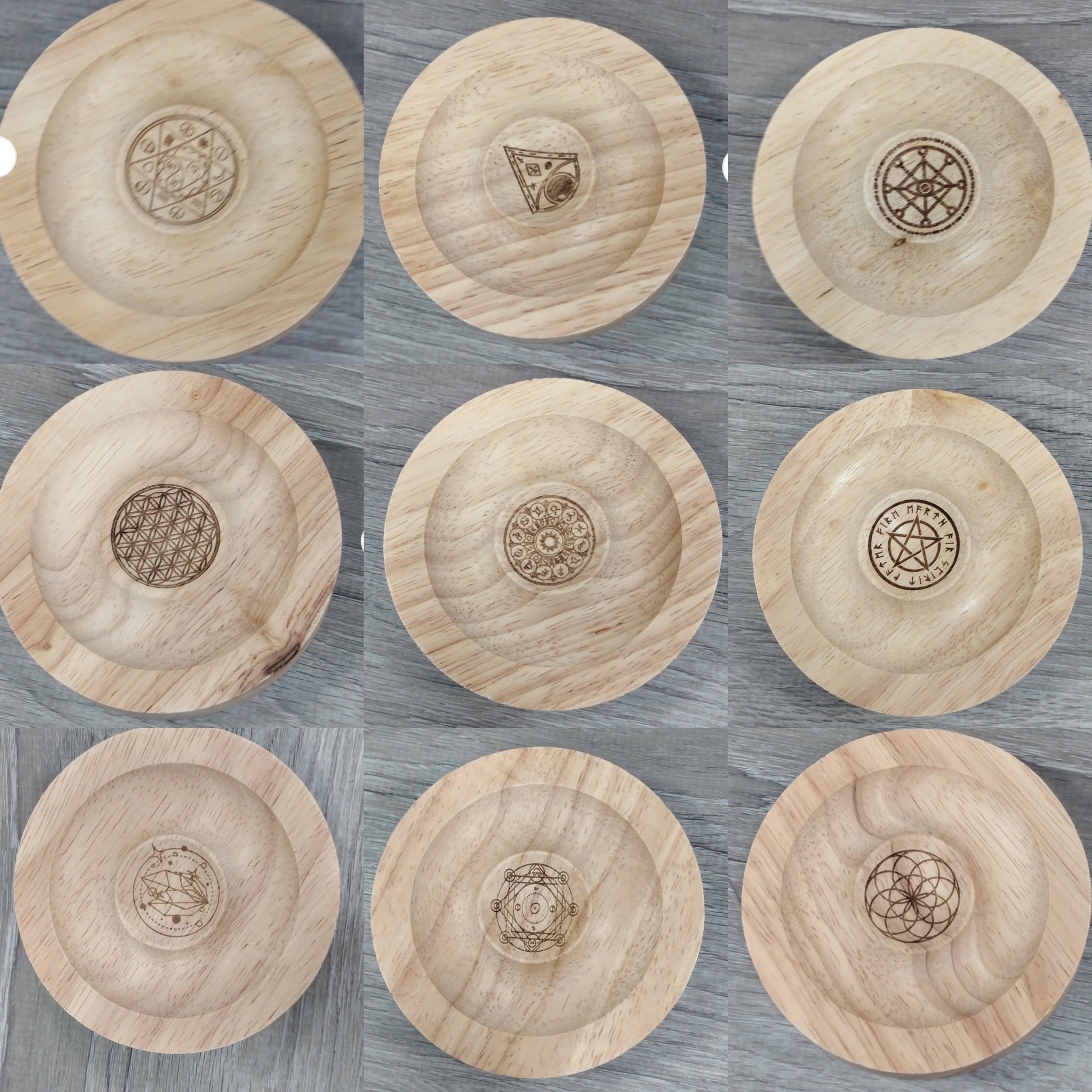 4 inch wooden crystal sphere display stand