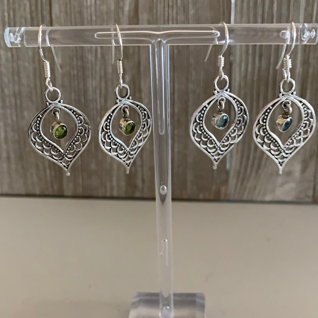Gemstone Sterling Silver Earrings