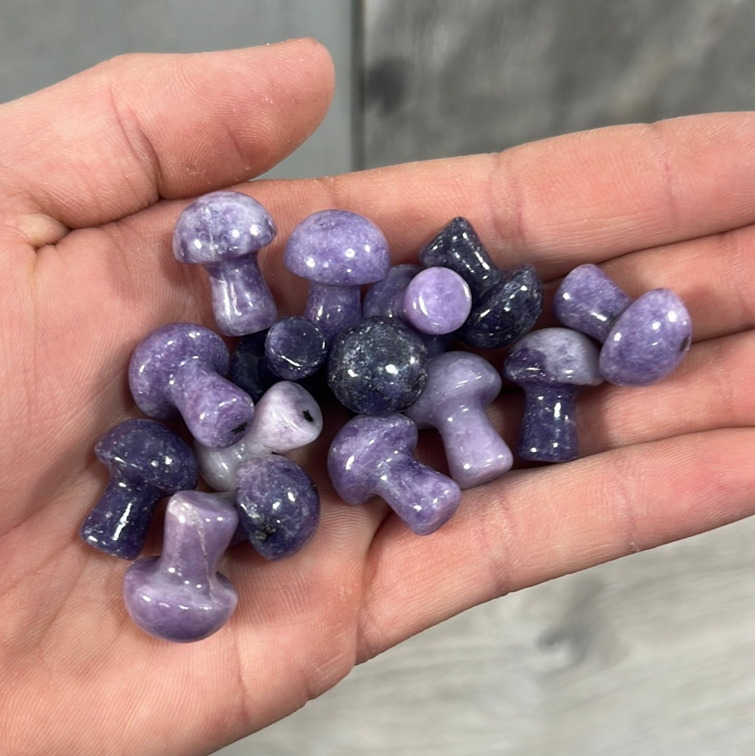 Lepidolite small gemstone mushrooms for rock shop supply