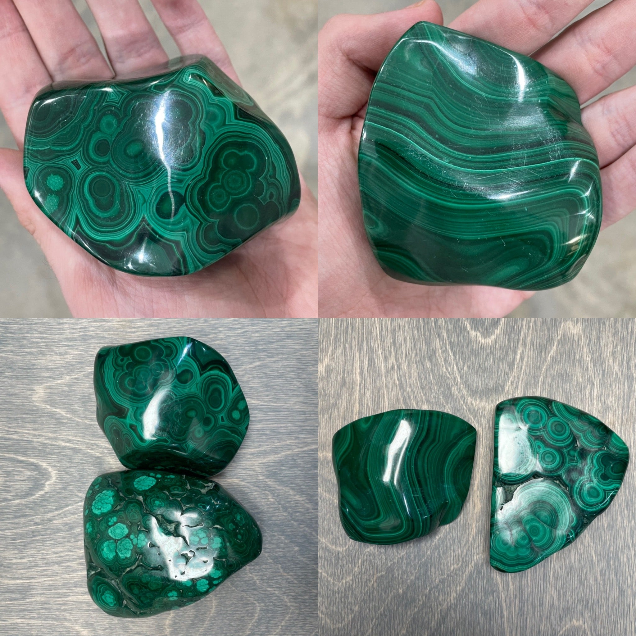 freeform malachite stone