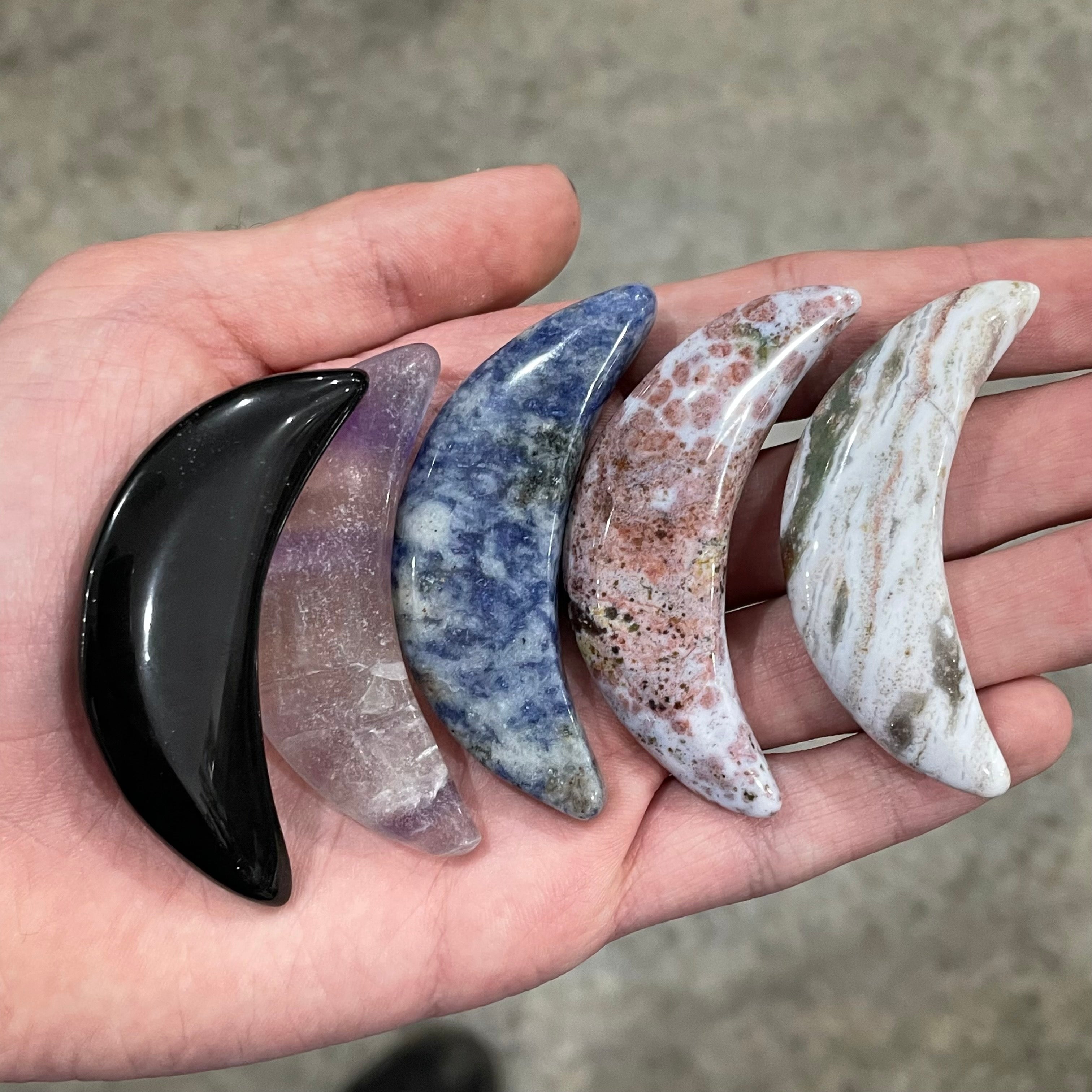 assorted crescent shaped crystals for bulk buyers