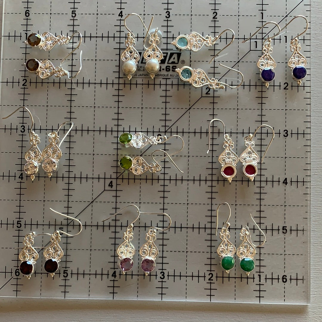 Gemstone Sterling Silver Earrings