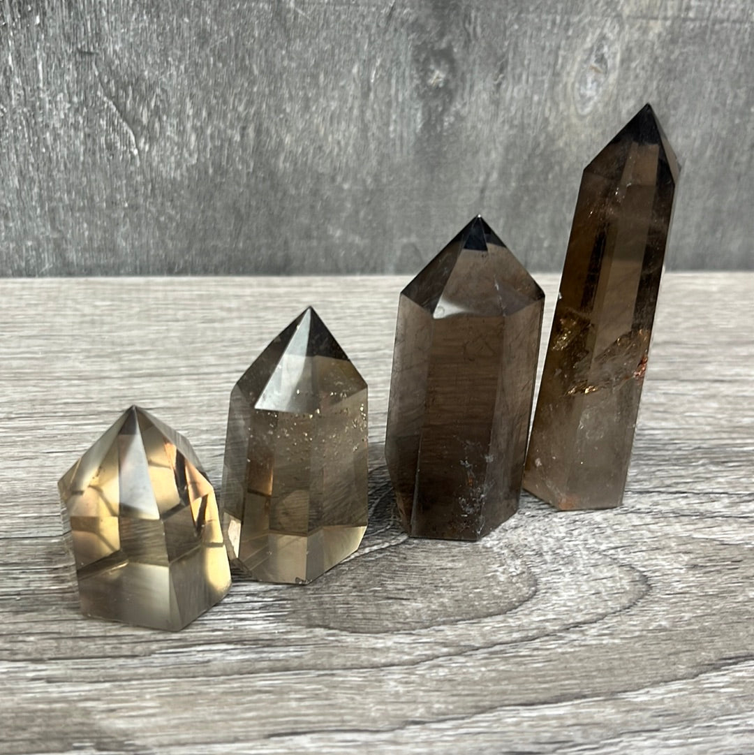 Smoky quartz Mini gemstone obelisk crystal point in bulk