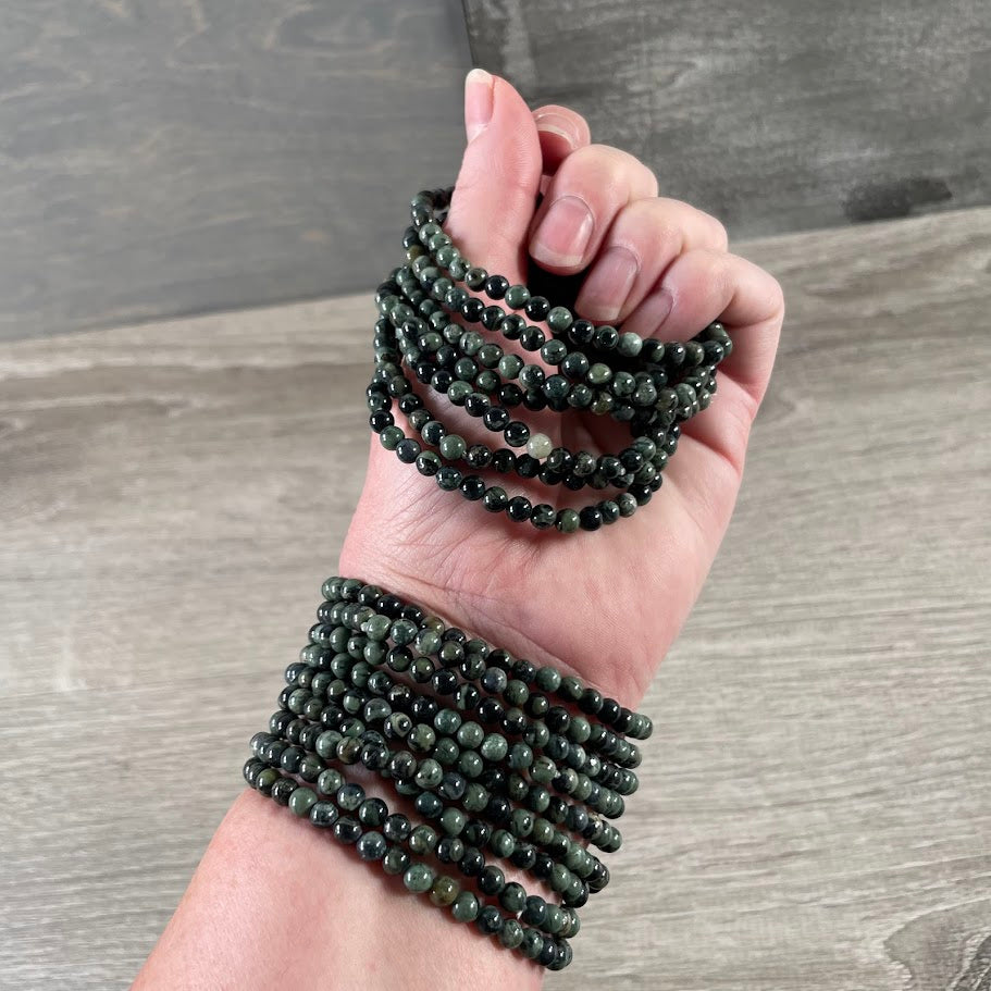 kambaba jasper wholesale 4mm gemstone bead bracelet for crystal shops