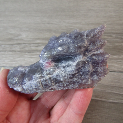 Lepidolite dragon skull figurines - wholesale
