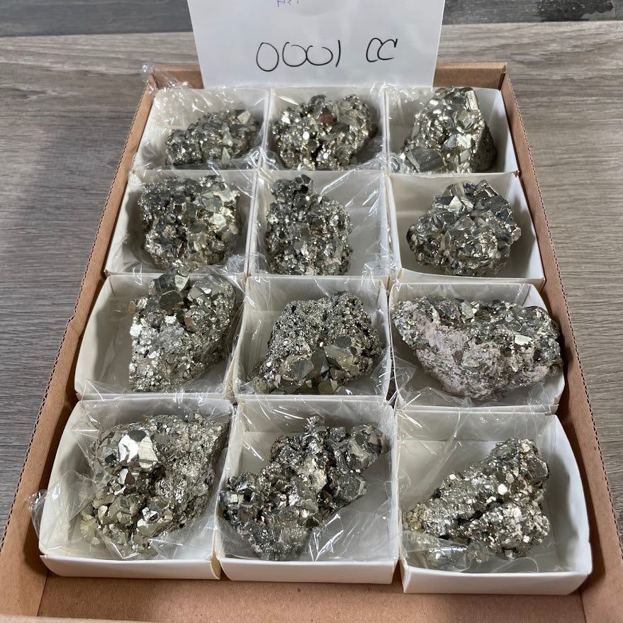 Wholesale pyrite specimens with sparkling natural crystal formations