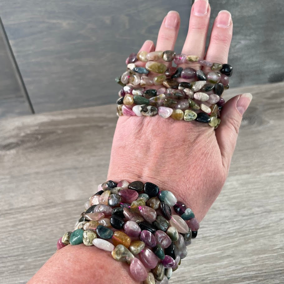 Wholesale multi tourmaline nugget bracelet for jewelry and gift retailers